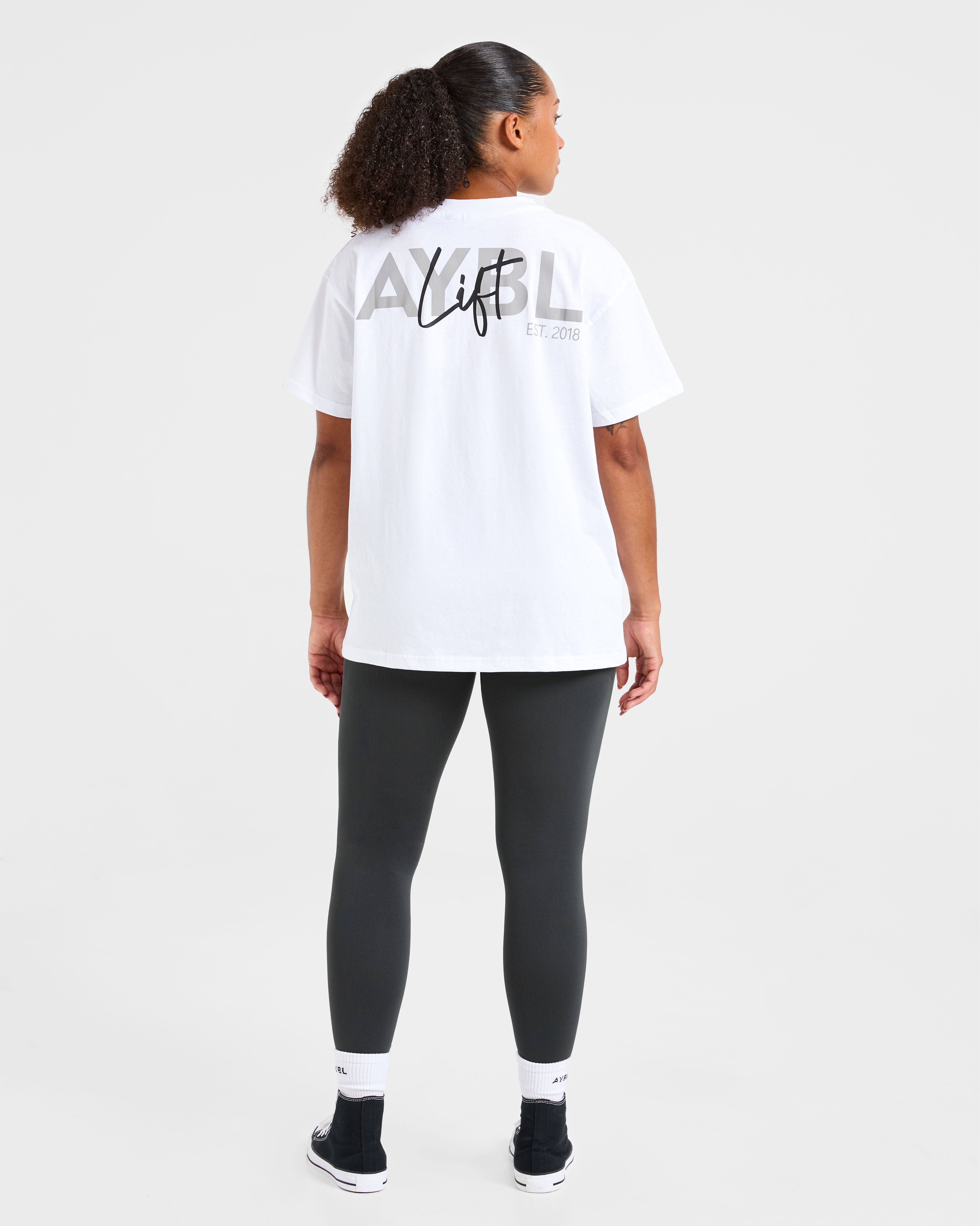 Lift Graphic Oversized T Shirt - Blanc