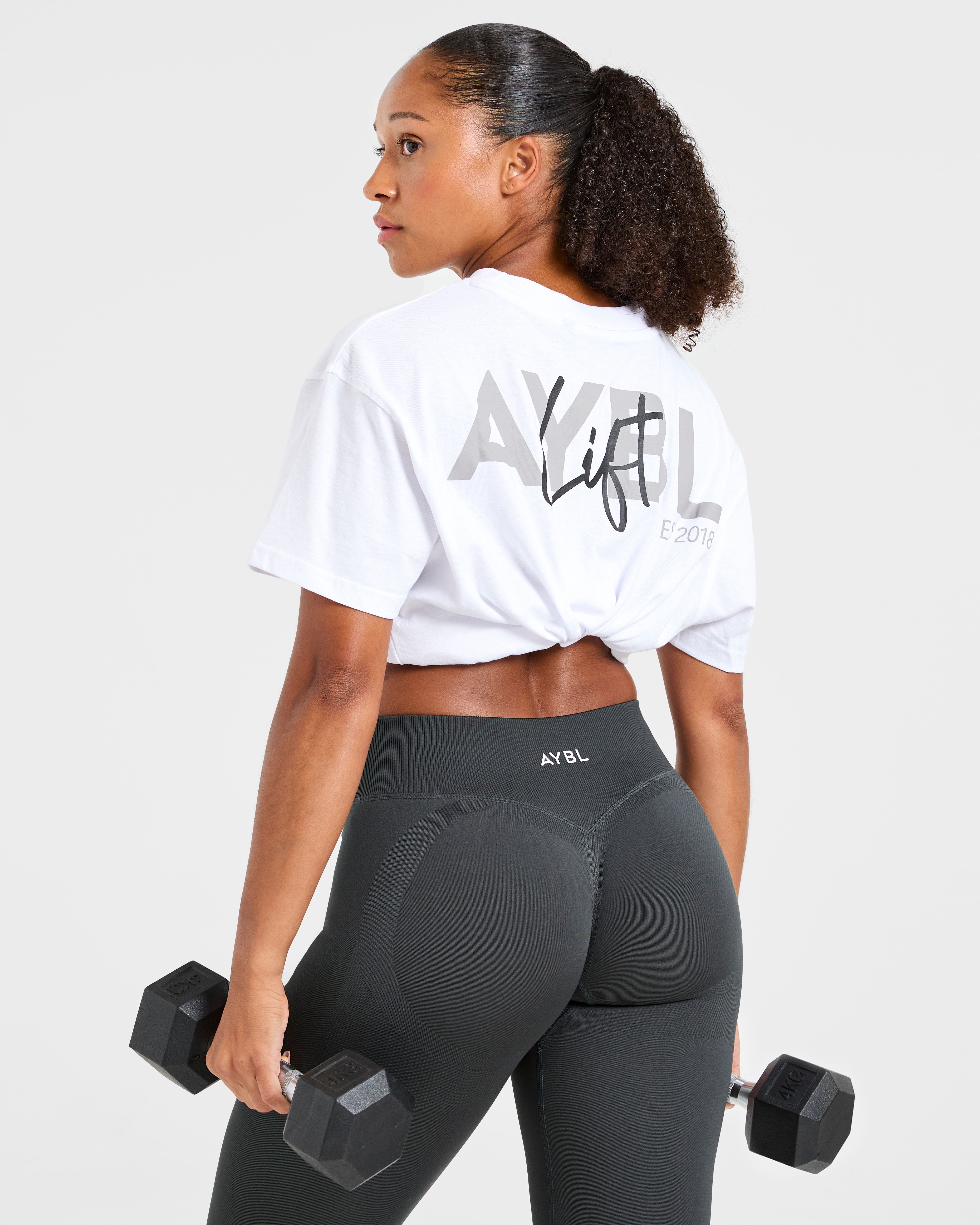 Lift Graphic Oversized T Shirt - Blanc