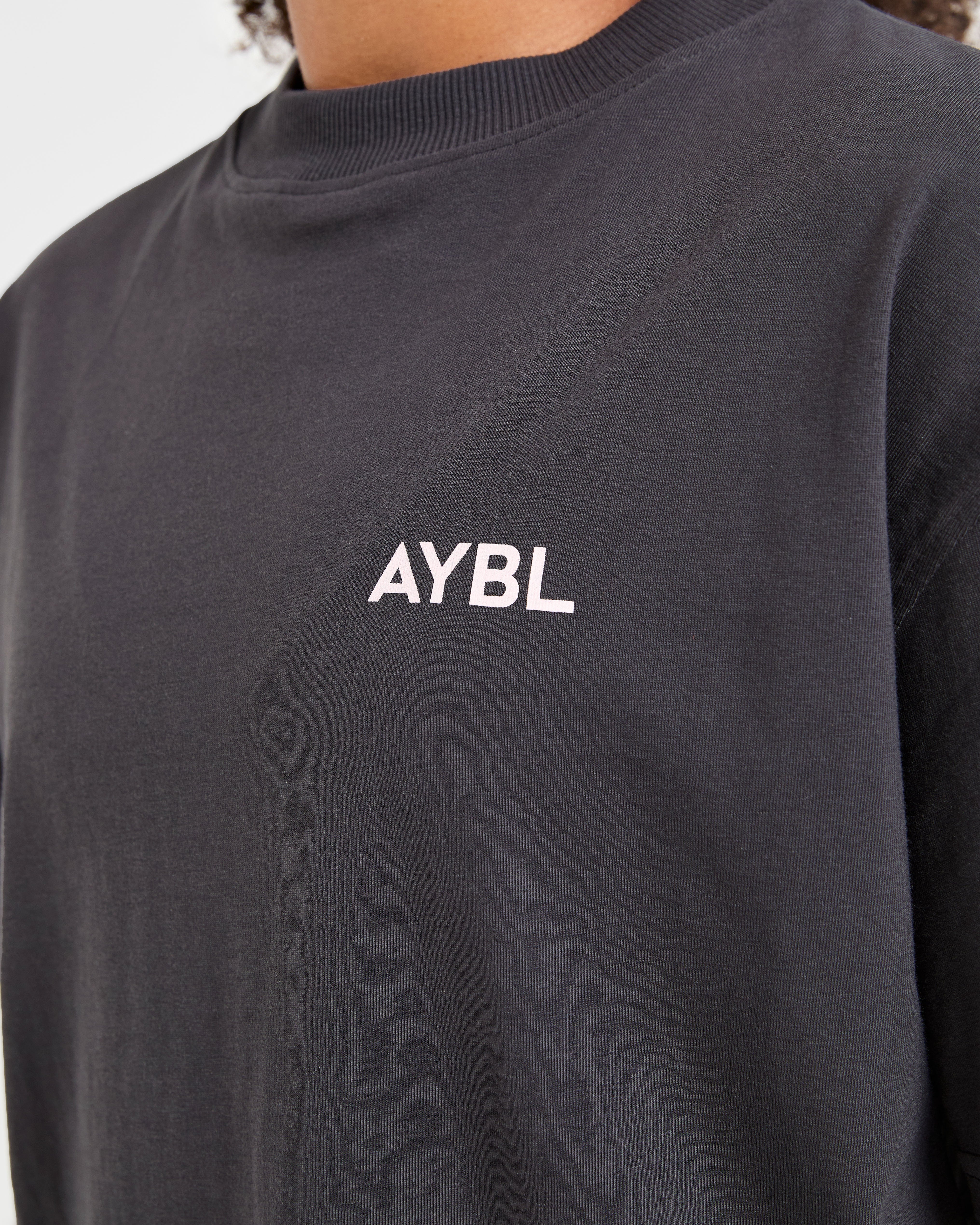 Lift Graphic Oversized T Shirt - Charcoal/Rose