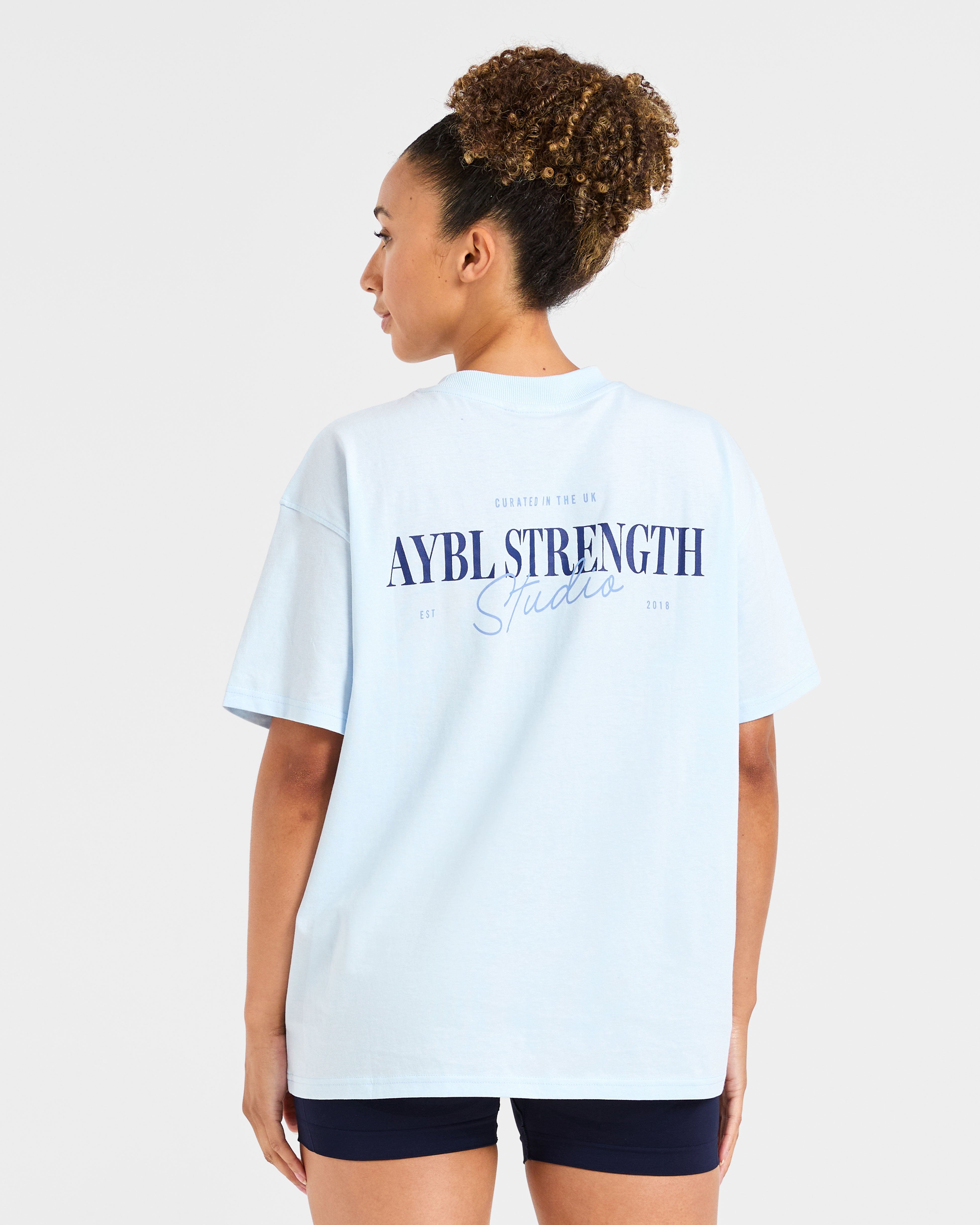 AYBL Strength Studio Oversized T Shirt - Bleu