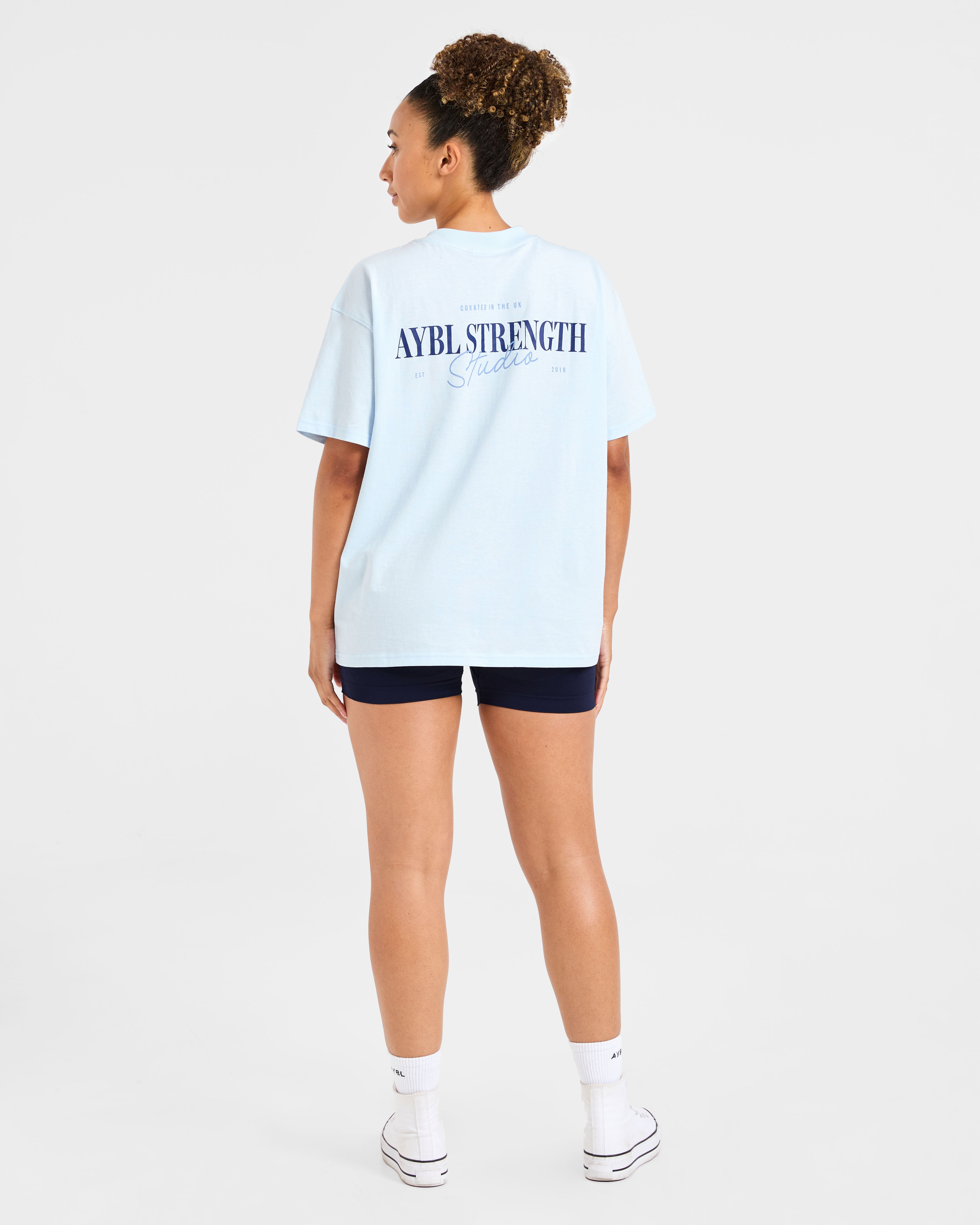 AYBL Strength Studio Oversized T Shirt - Bleu