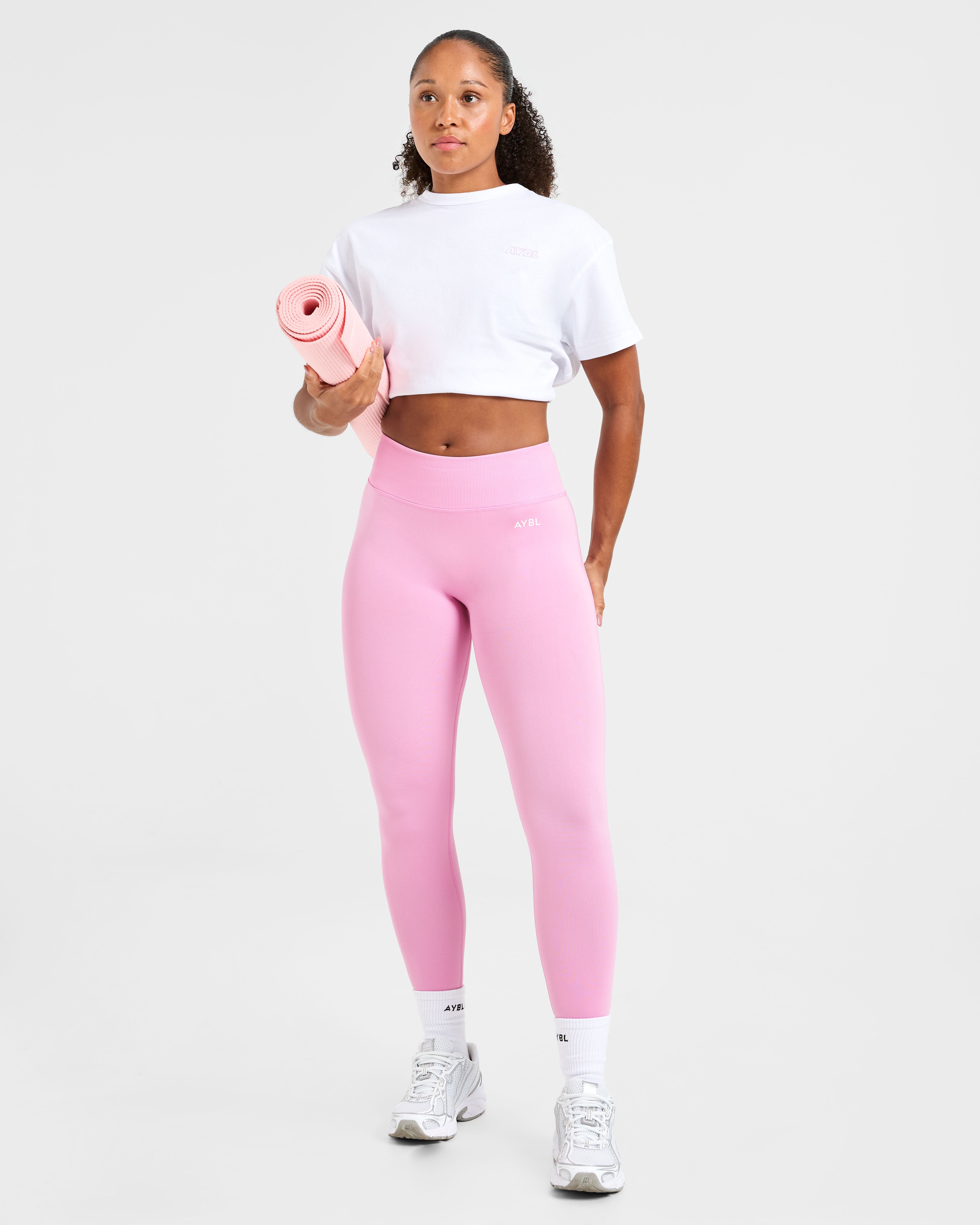 Strength Starts Here Oversized T Shirt - Blanc/Rose