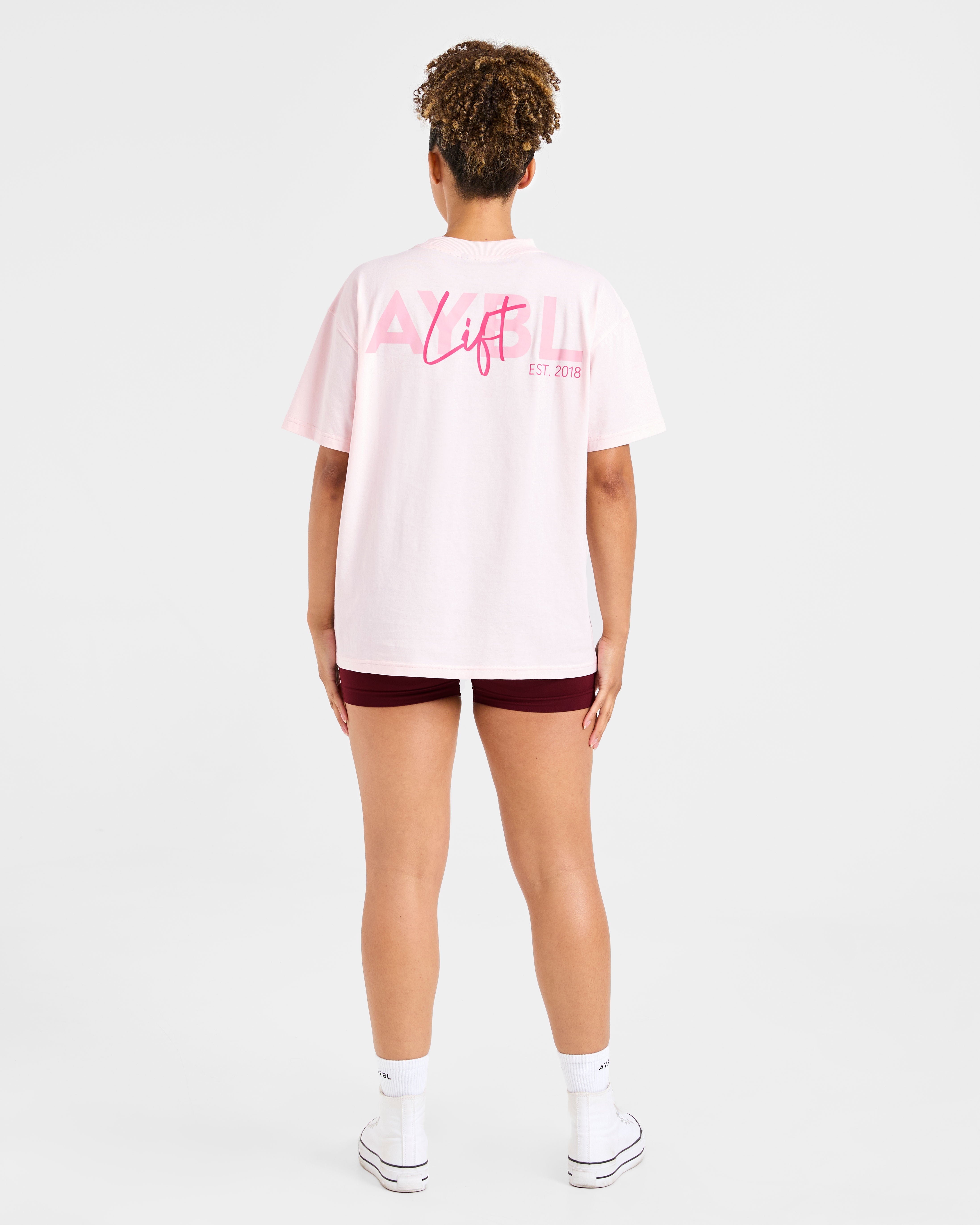 Lift Graphic Oversized T Shirt - Baby Rose