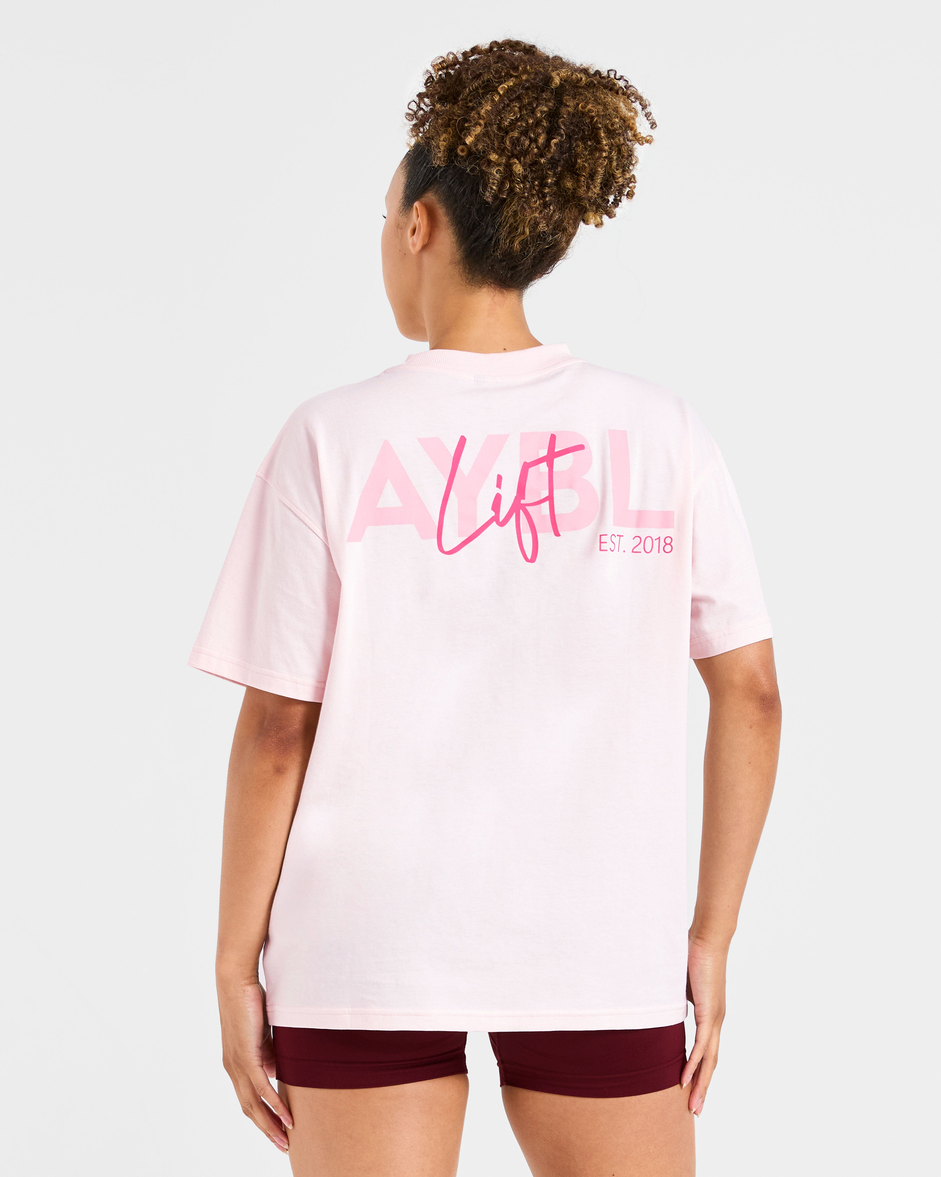 Lift Graphic Oversized T Shirt - Baby Rose