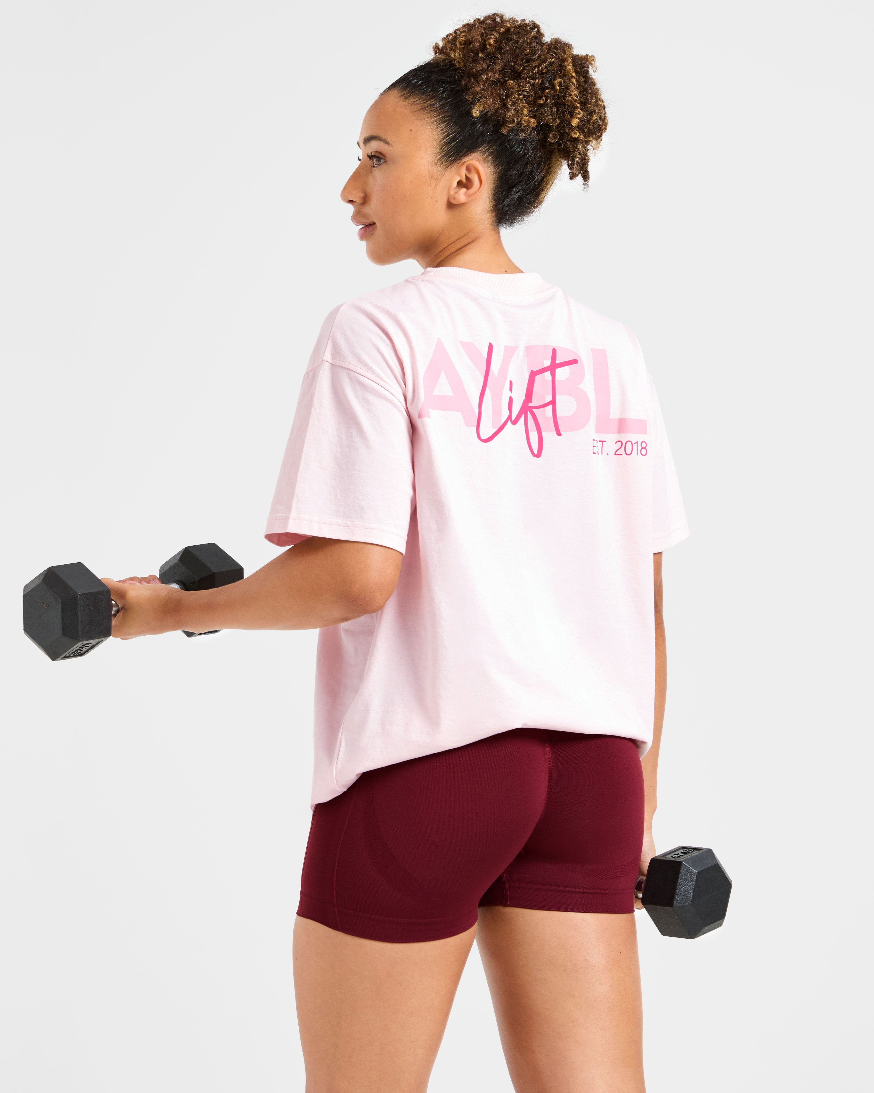 Lift Graphic Oversized T Shirt - Baby Rose
