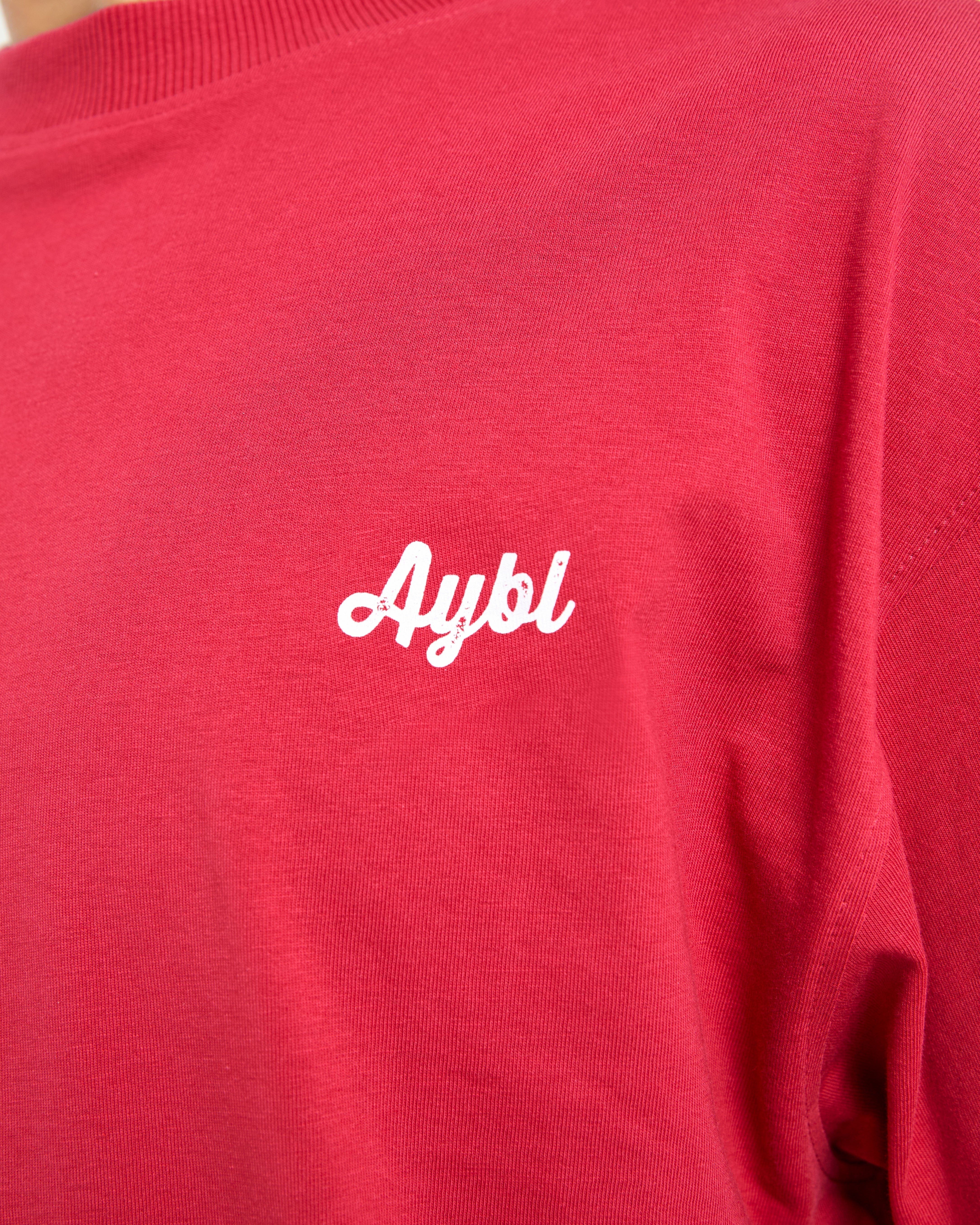 Retro Athletics Club Oversized T Shirt - Rouge/Bleu