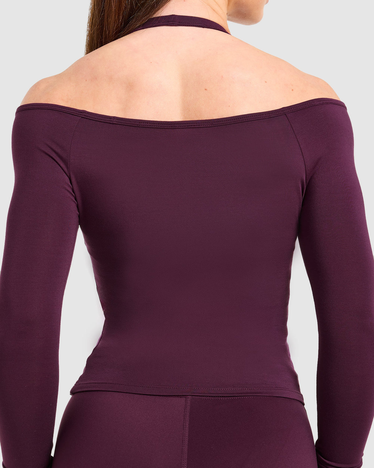 Ease Off The Shoulder Top - Midnight Plum