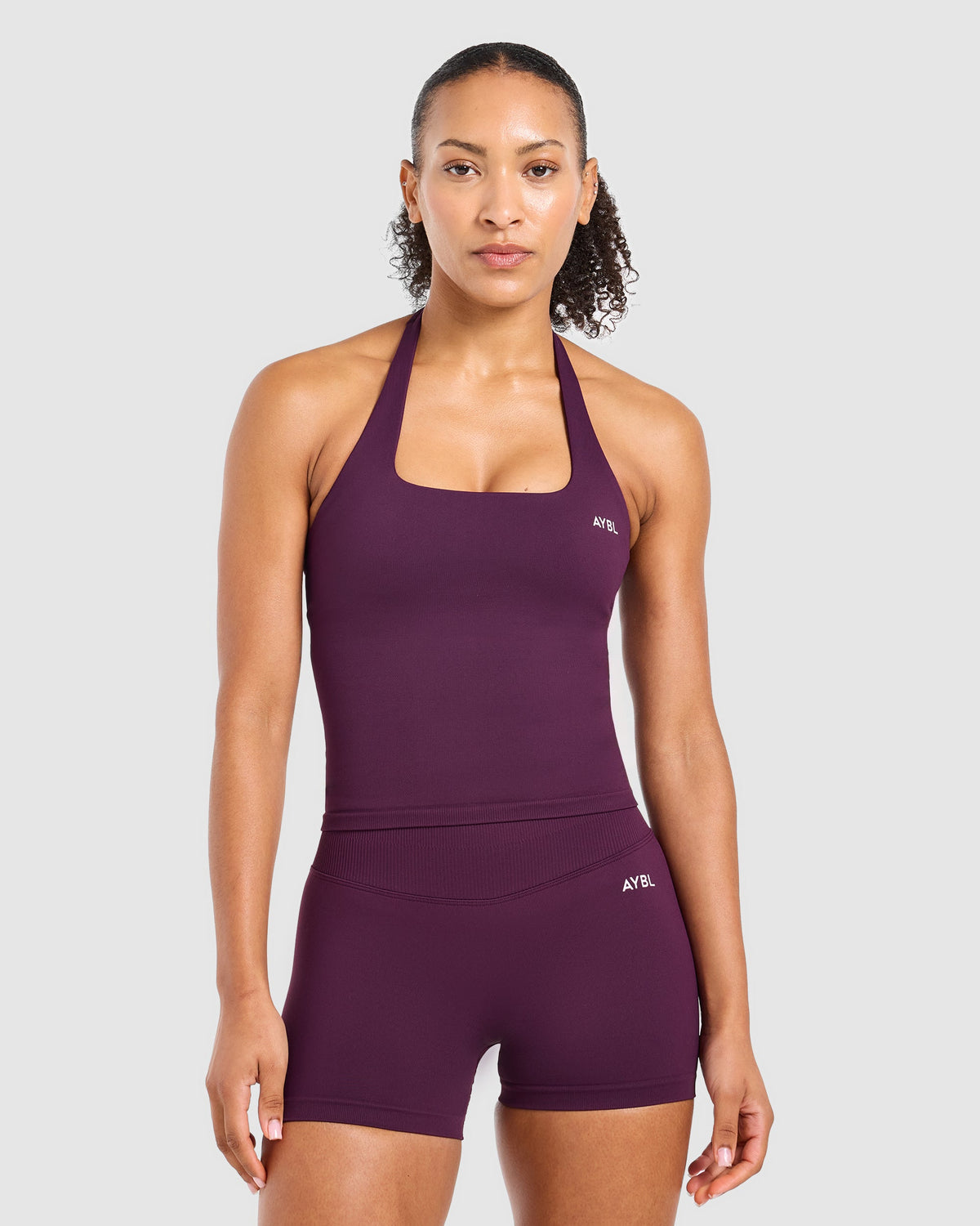 Enhance Seamless Halterneck Top - Midnight Plum