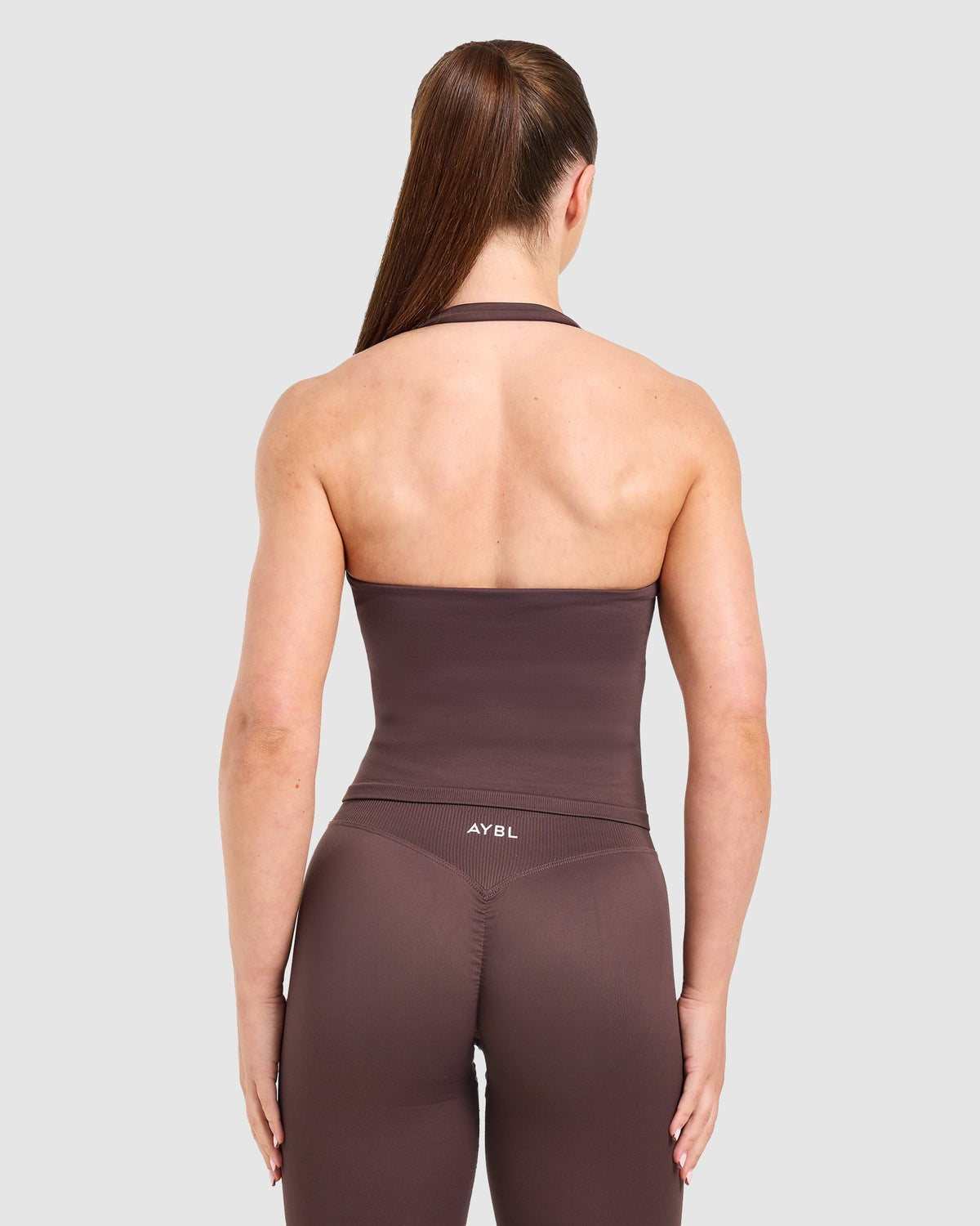 Enhance Seamless Halterneck Top - Cocoa Marron