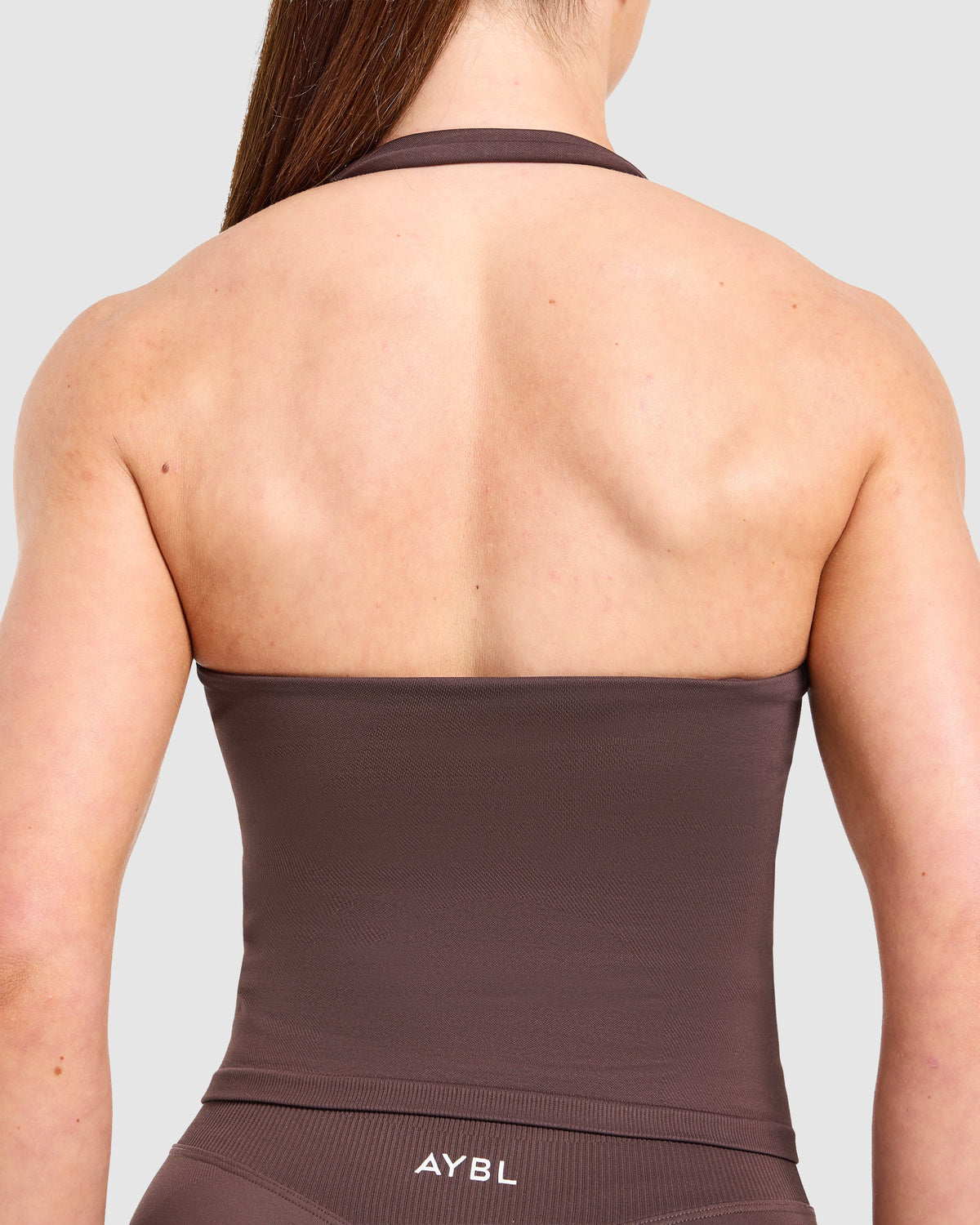 Enhance Seamless Halterneck Top - Cocoa Marron