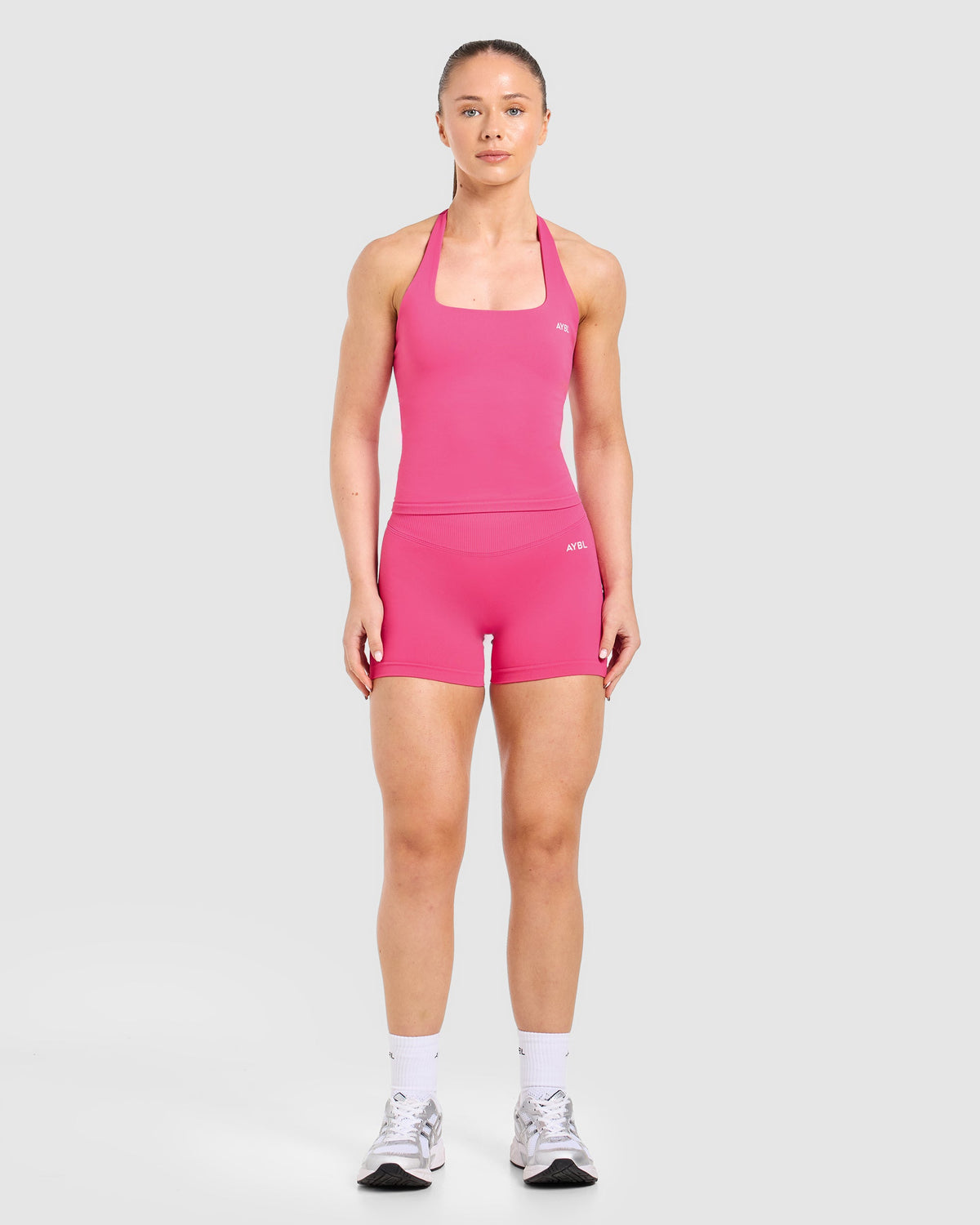 Enhance Seamless Halterneck Top - Raspberry Rose