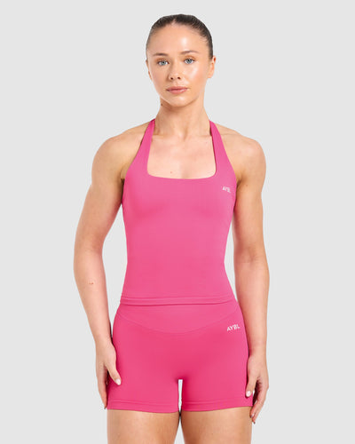 Enhance Seamless Halterneck Top - Raspberry Rose