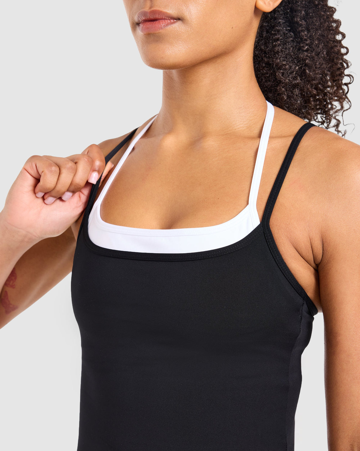 Double Layered Tank Top - Noir/Blanc