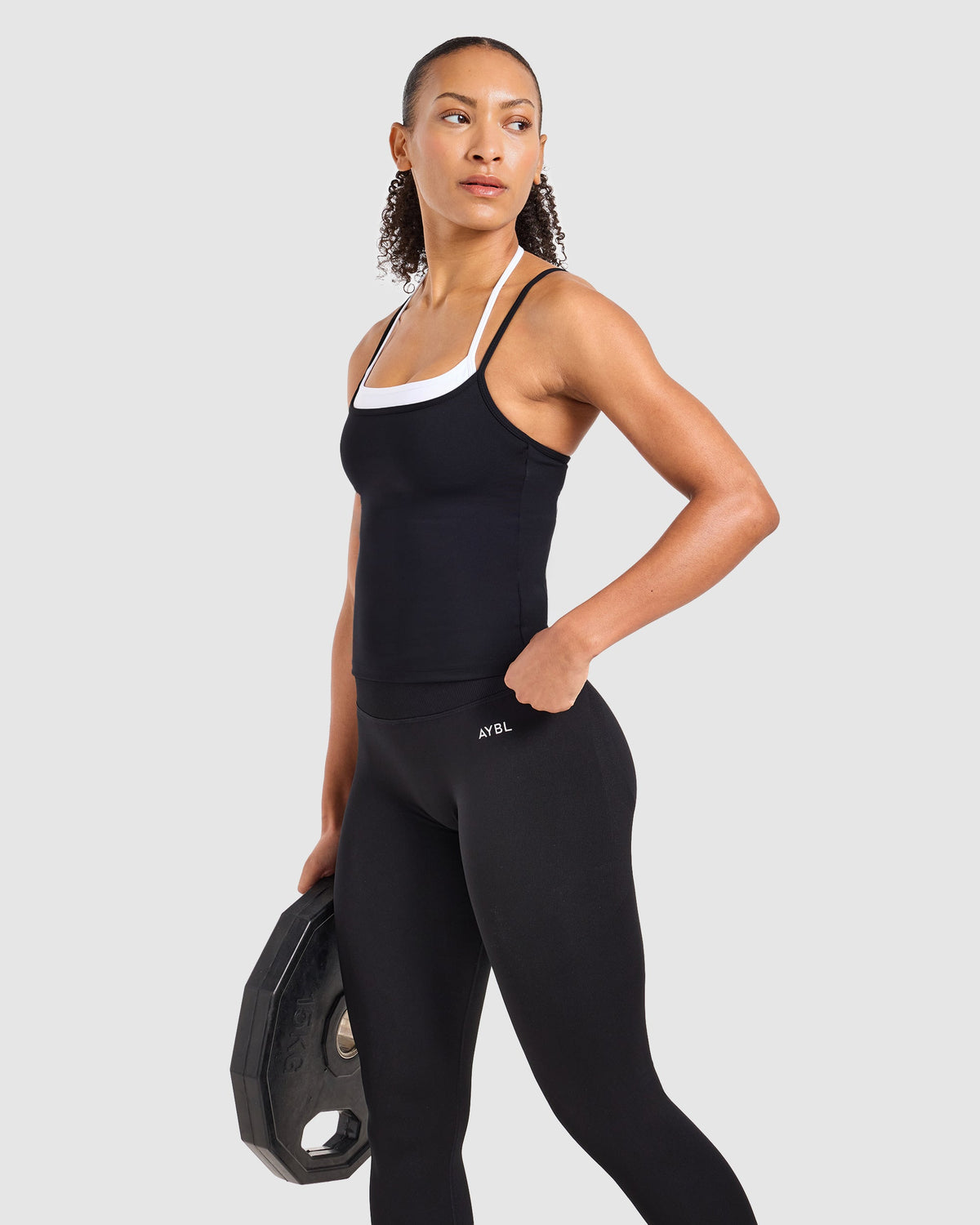 Double Layered Tank Top - Noir/Blanc