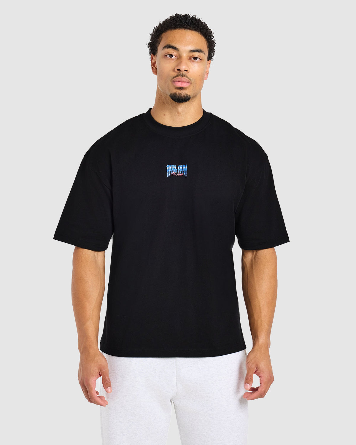 Anime Deadlift Dept Oversized T Shirt - Noir/Bleu