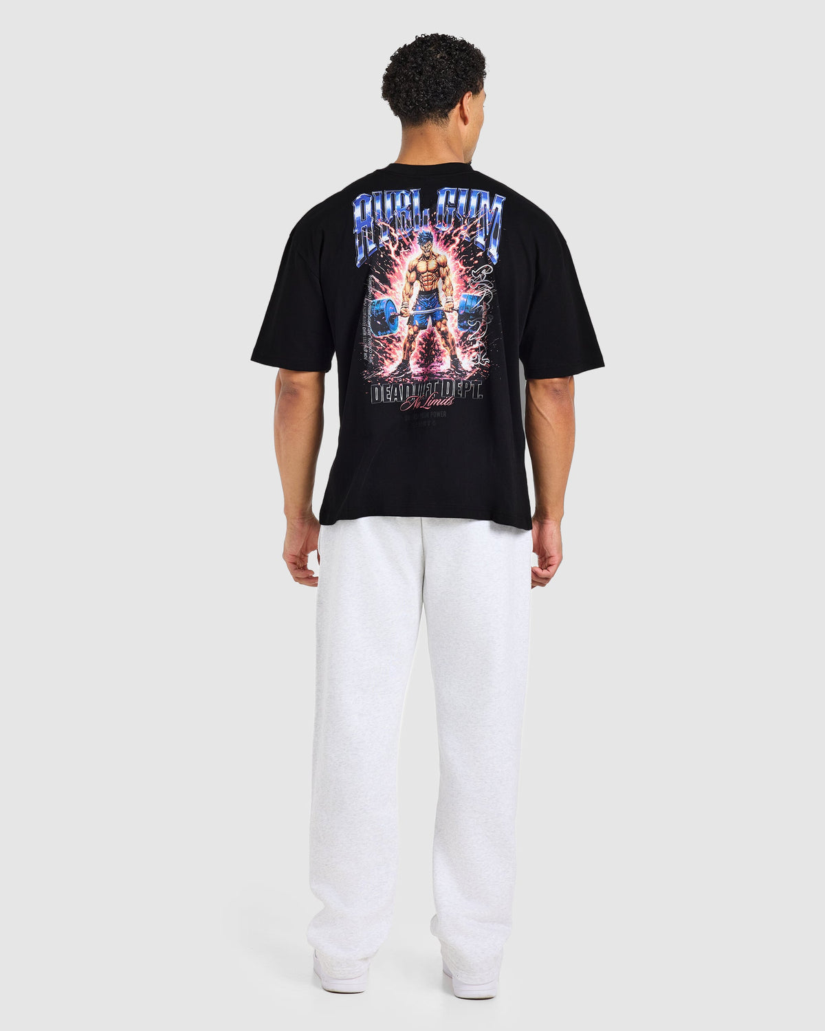 Anime Deadlift Dept Oversized T Shirt - Noir/Bleu
