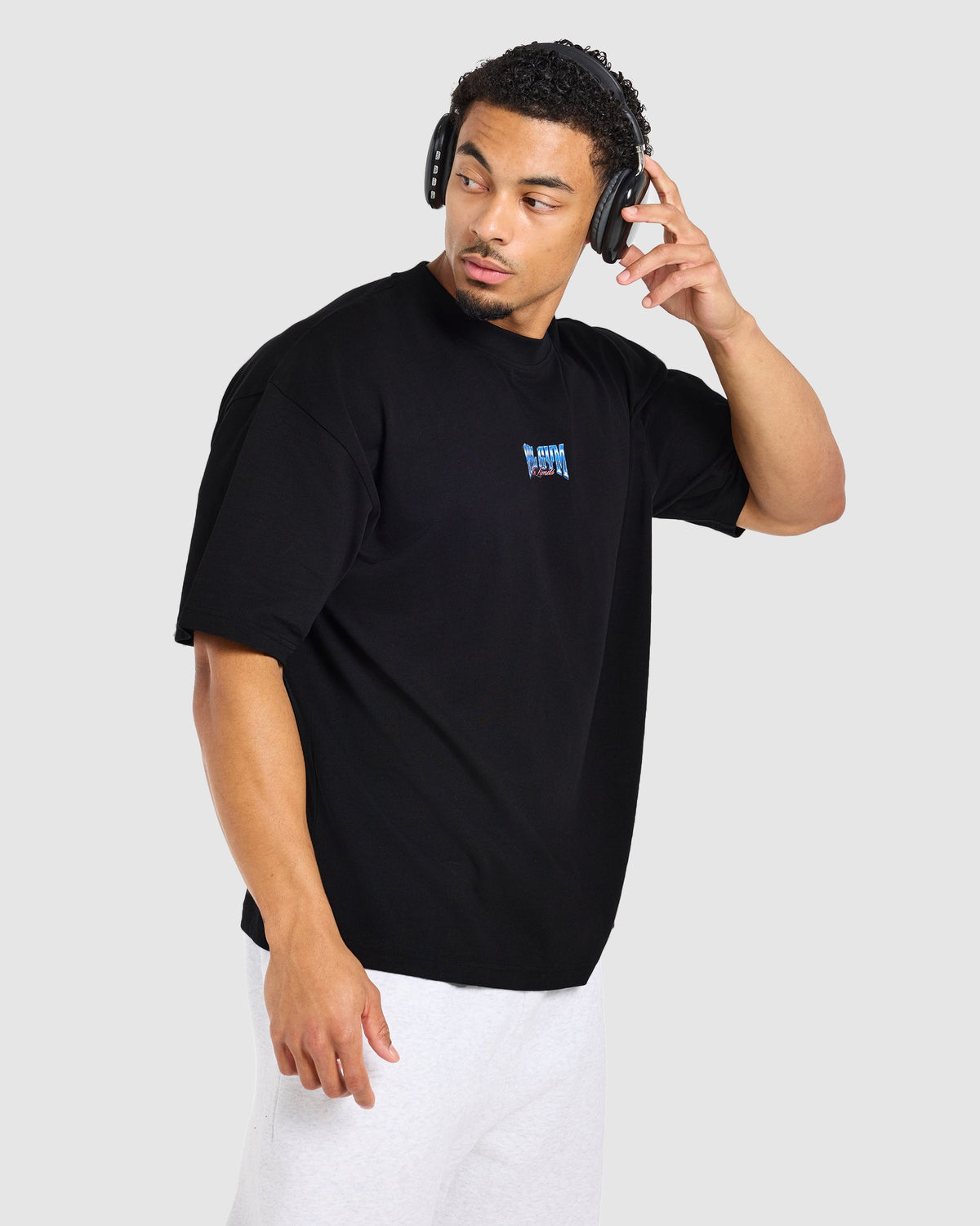 Anime Deadlift Dept Oversized T Shirt - Noir/Bleu