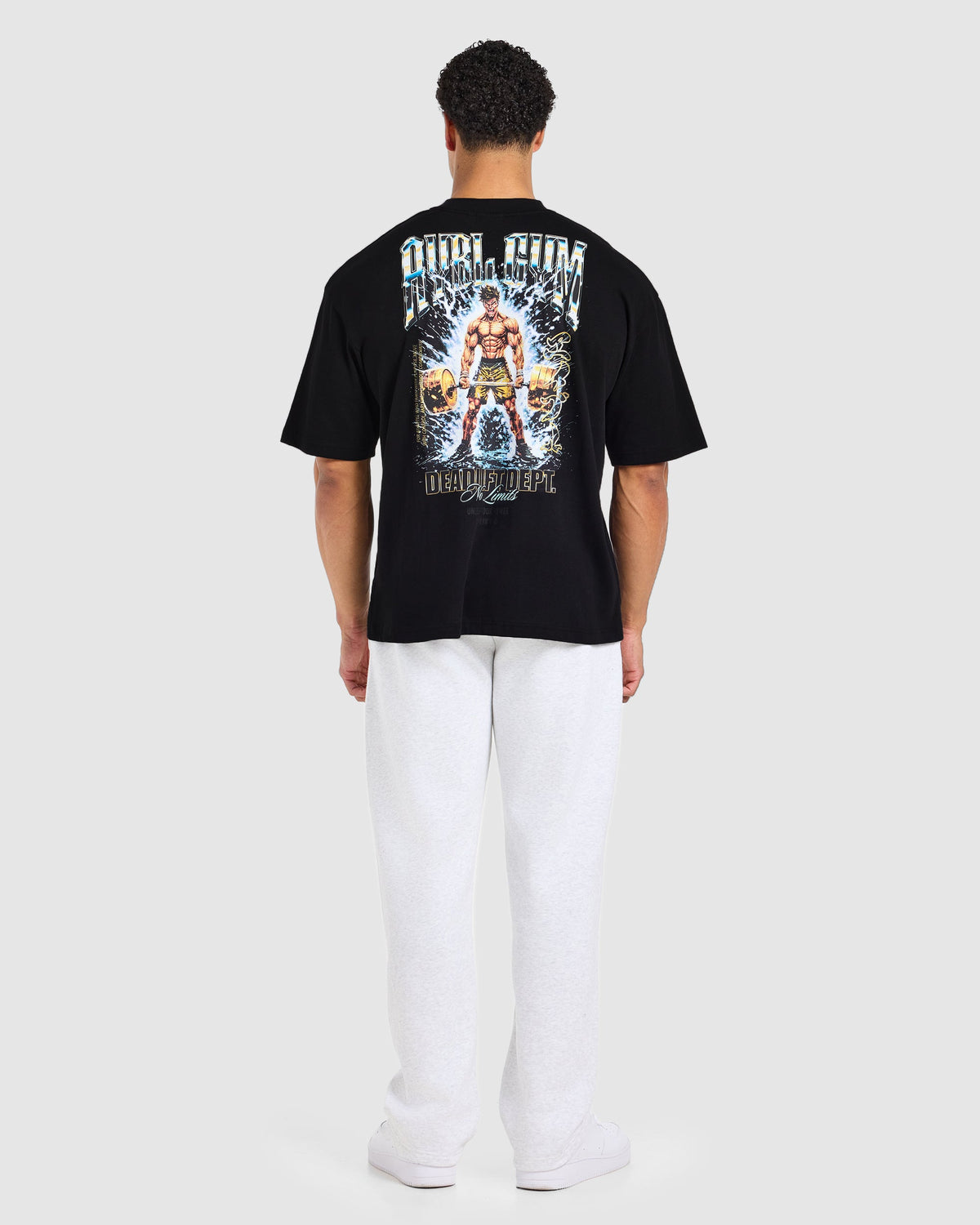 Anime Deadlift Dept Oversized T Shirt - Noir/Jaune