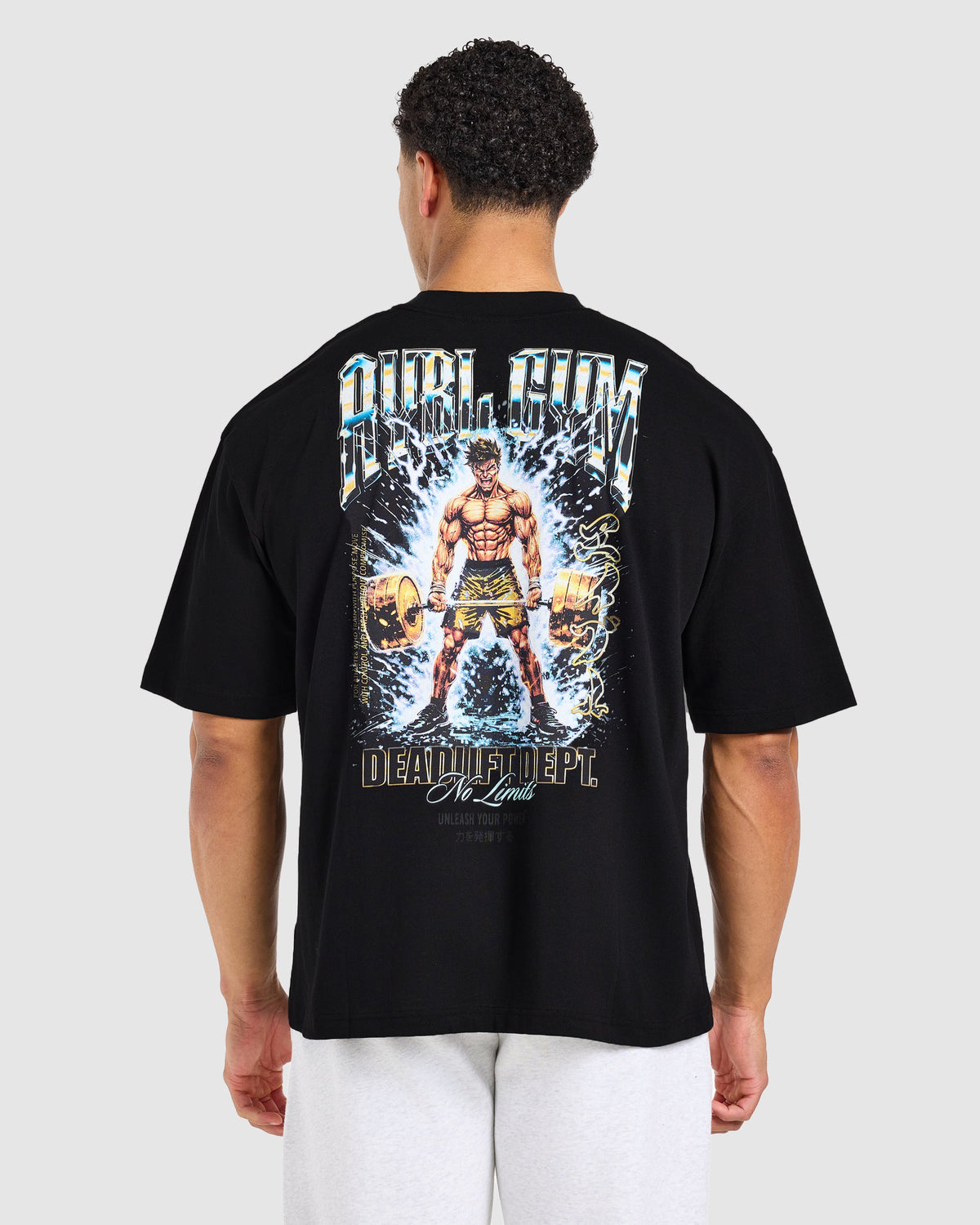 Anime Deadlift Dept Oversized T Shirt - Noir/Jaune