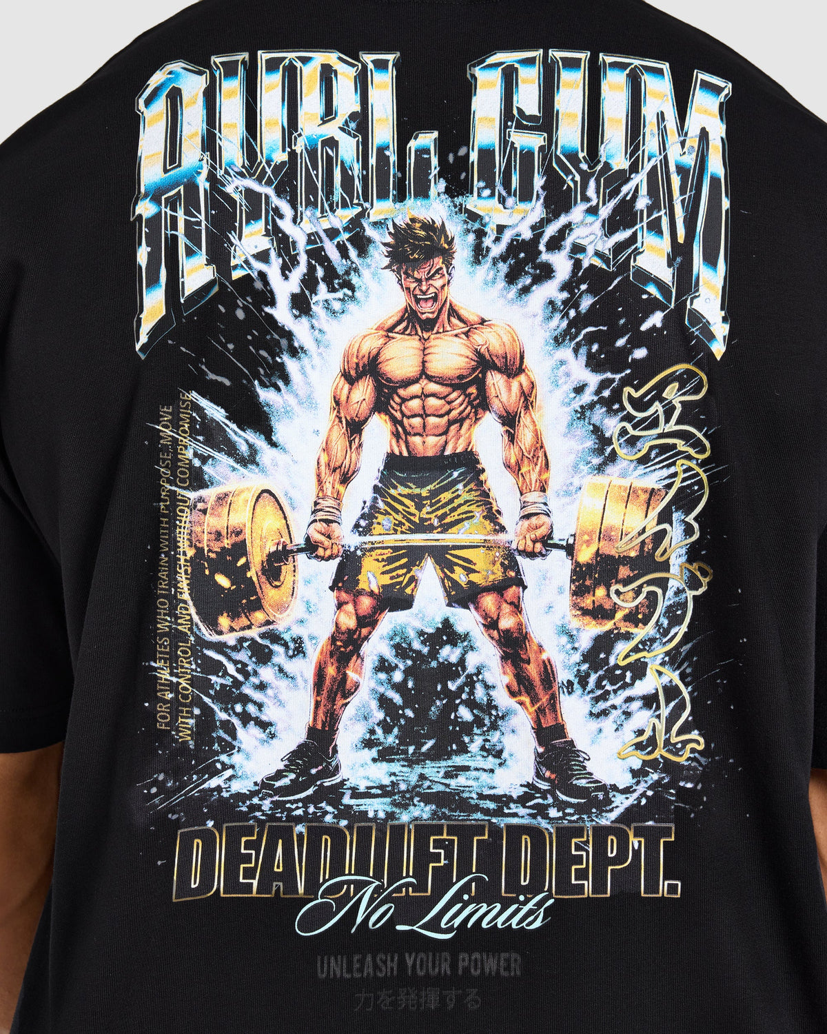 Anime Deadlift Dept Oversized T Shirt - Noir/Jaune