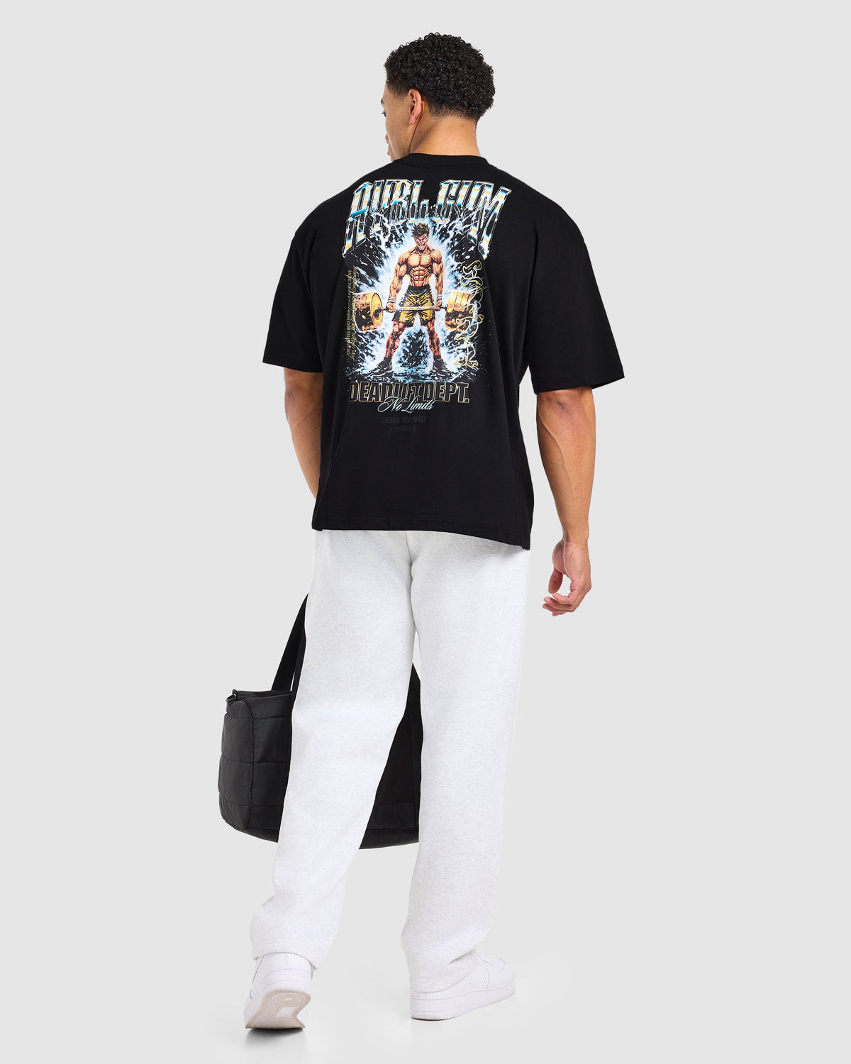 Anime Deadlift Dept Oversized T Shirt - Noir/Jaune