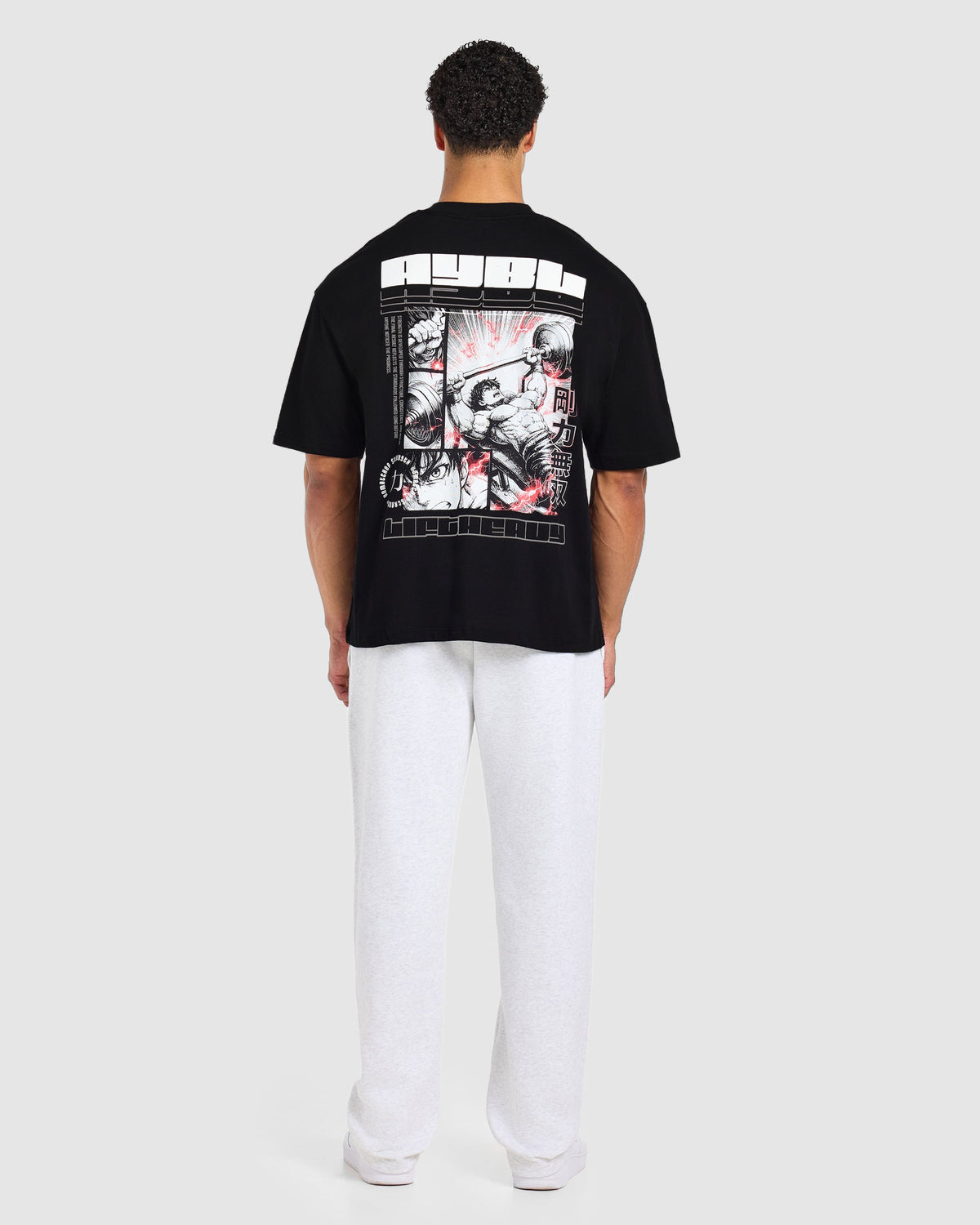 Anime Bench Press Oversized T Shirt - Noir