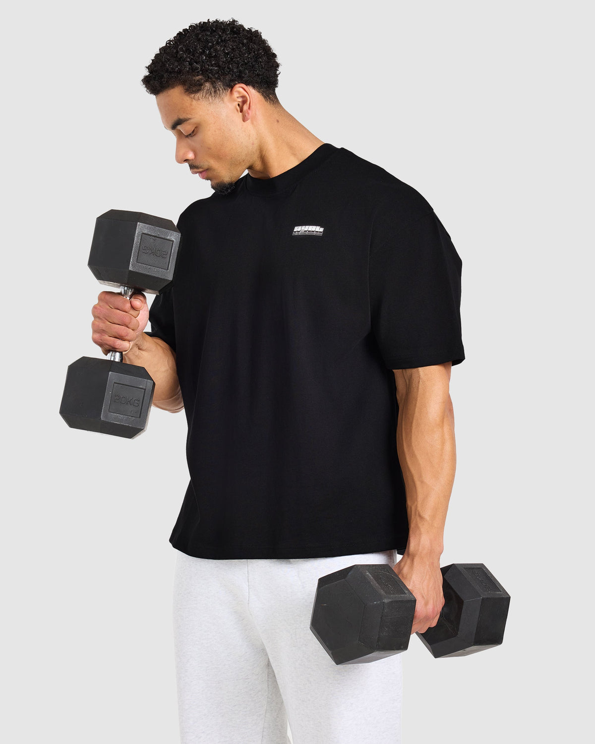 Anime Bench Press Oversized T Shirt - Noir