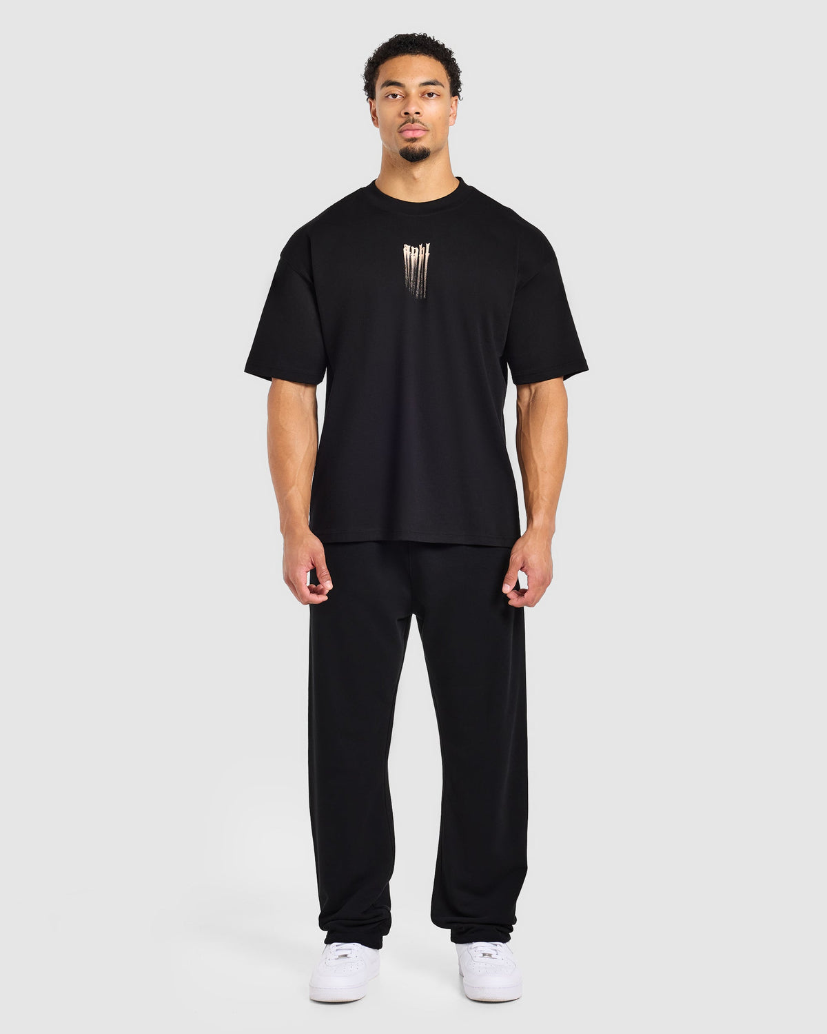 Gothic Blur Oversized T Shirt - Noir