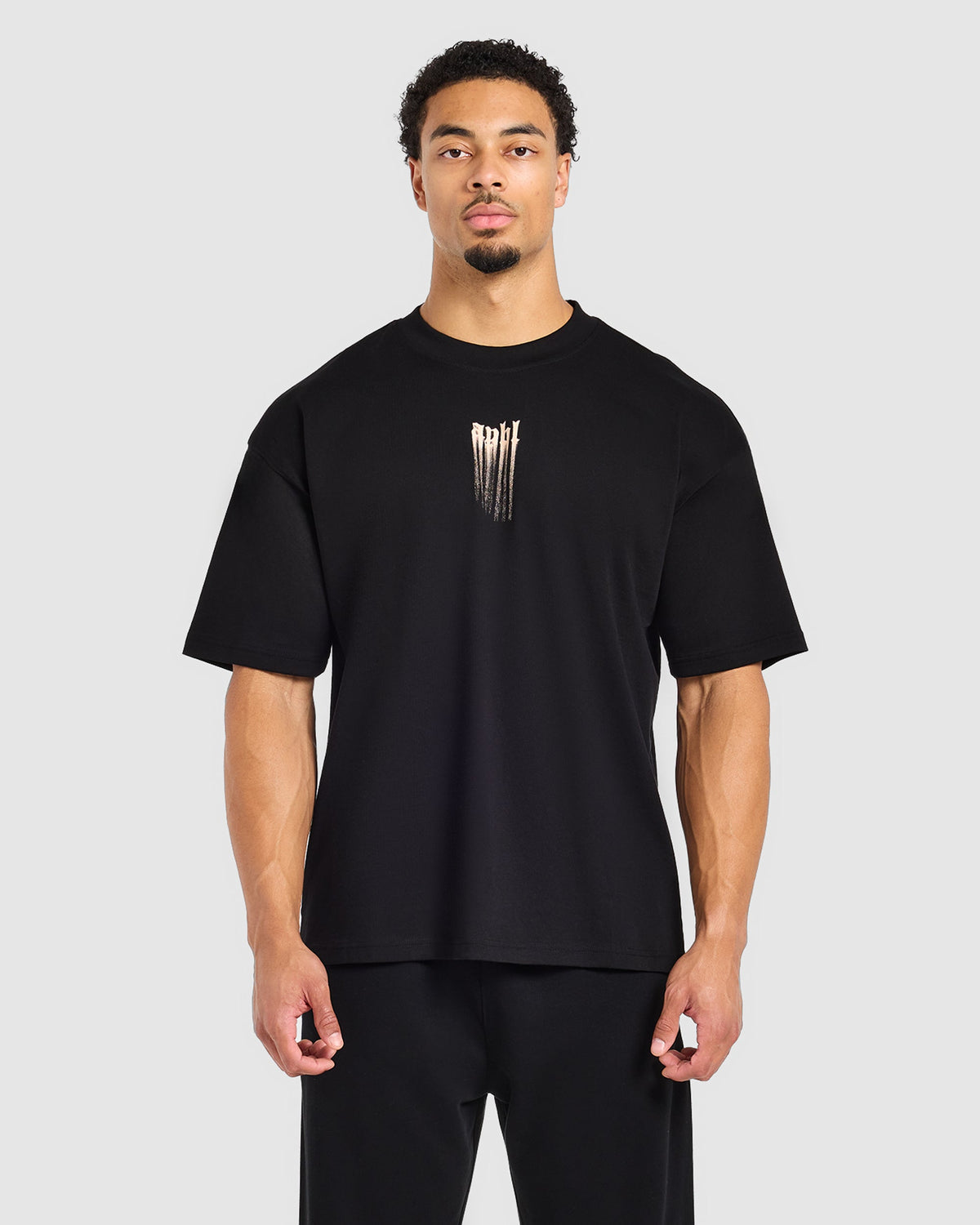 Gothic Blur Oversized T Shirt - Noir