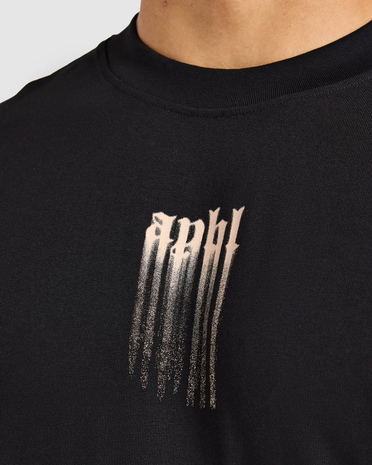 Gothic Blur Oversized T Shirt - Noir