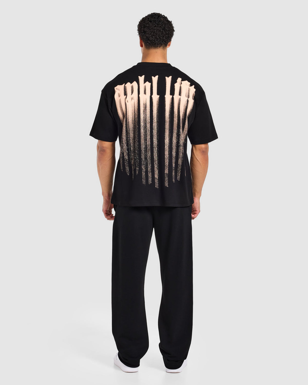 Gothic Blur Oversized T Shirt - Noir