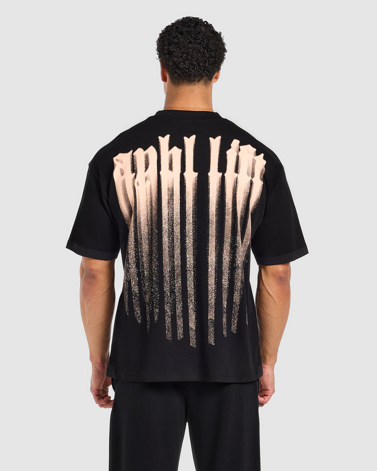 Gothic Blur Oversized T Shirt - Noir
