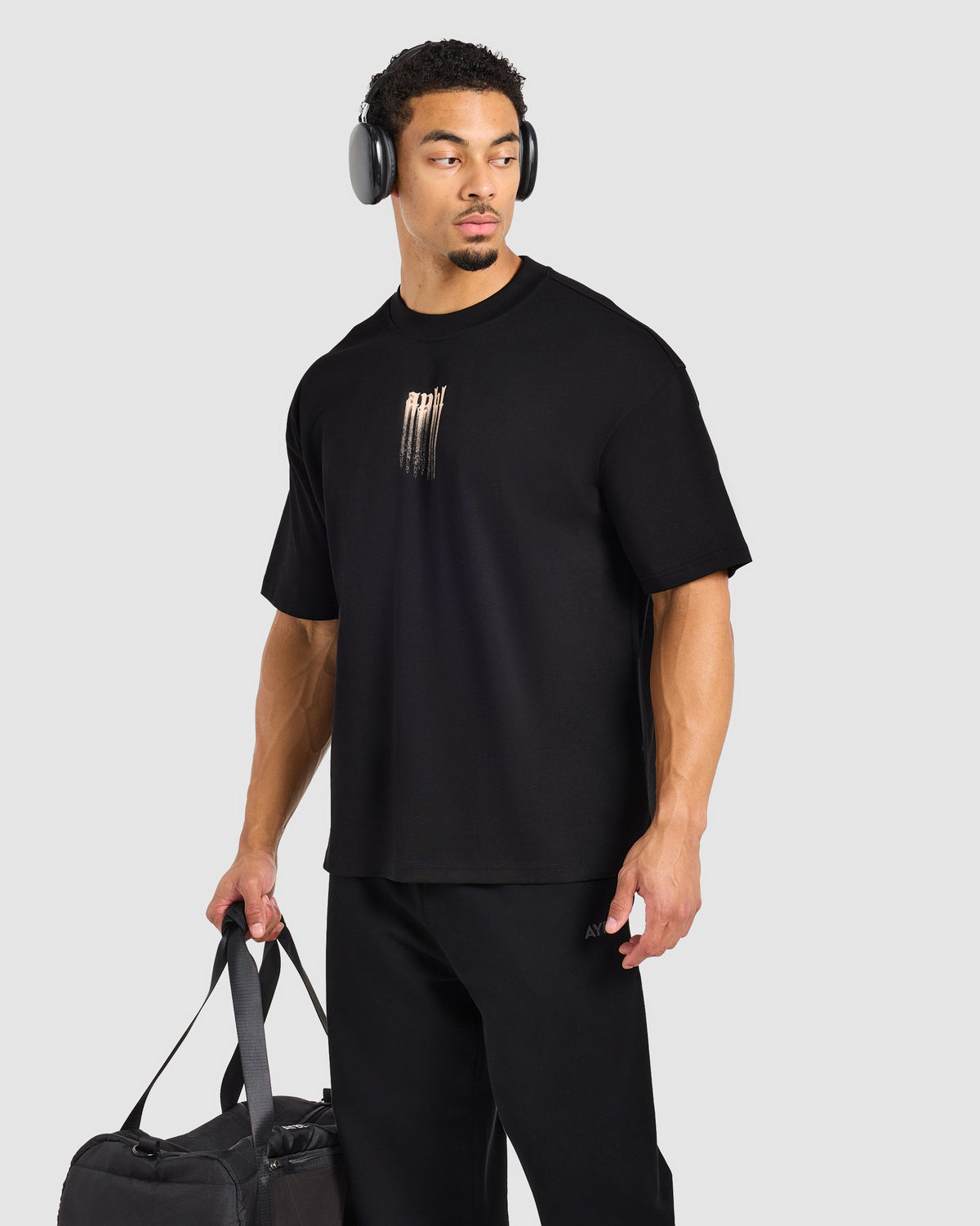 Gothic Blur Oversized T Shirt - Noir