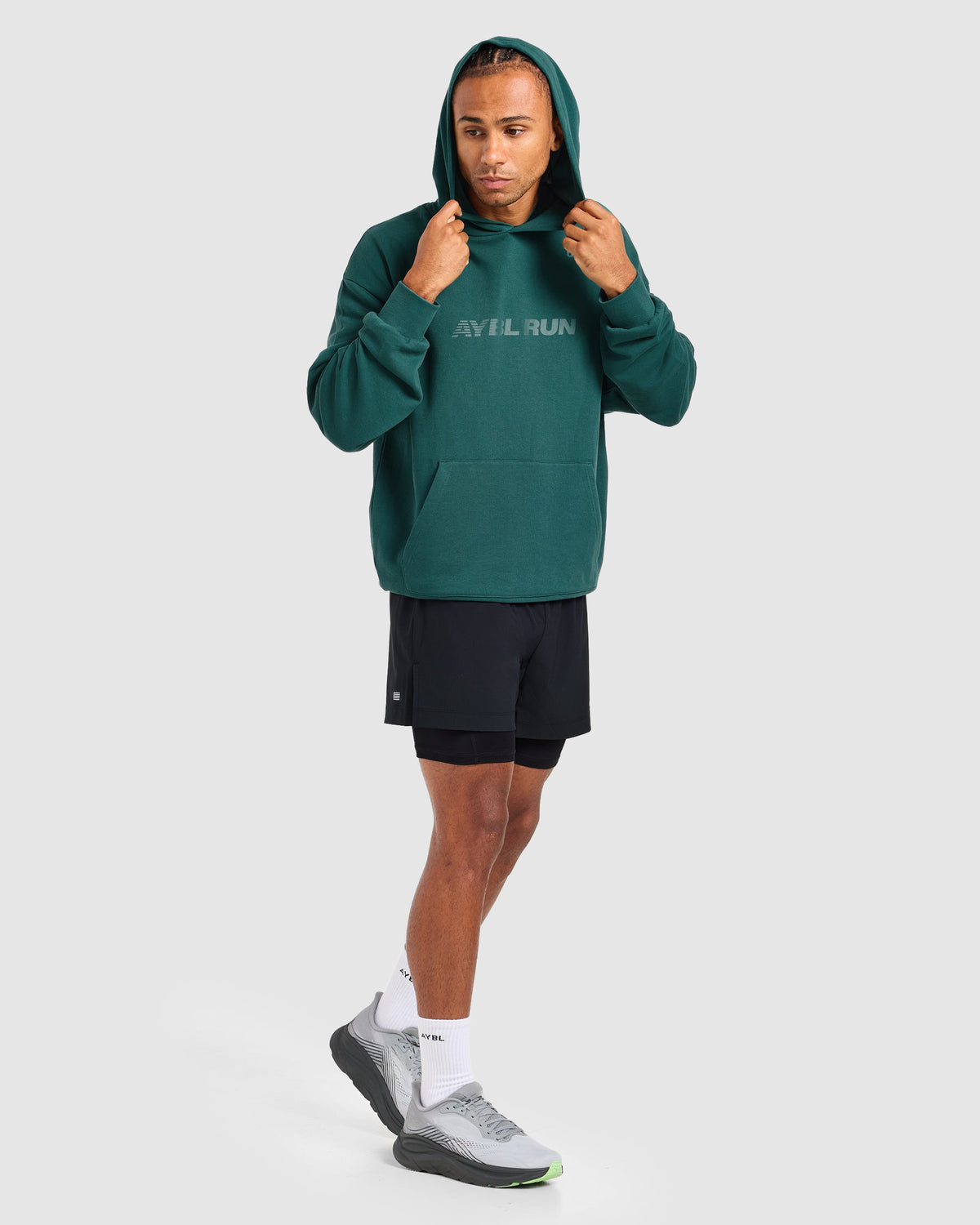 Run Graphic Hoodie - Dark Teal