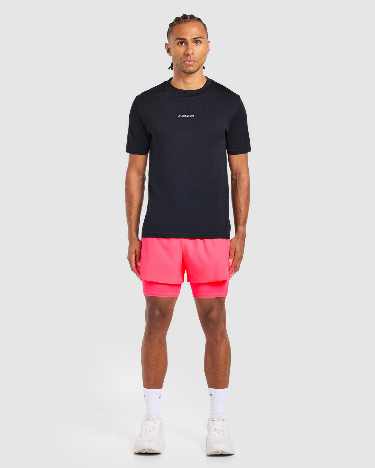 Run 2 in 1 Shorts - Neon Rose