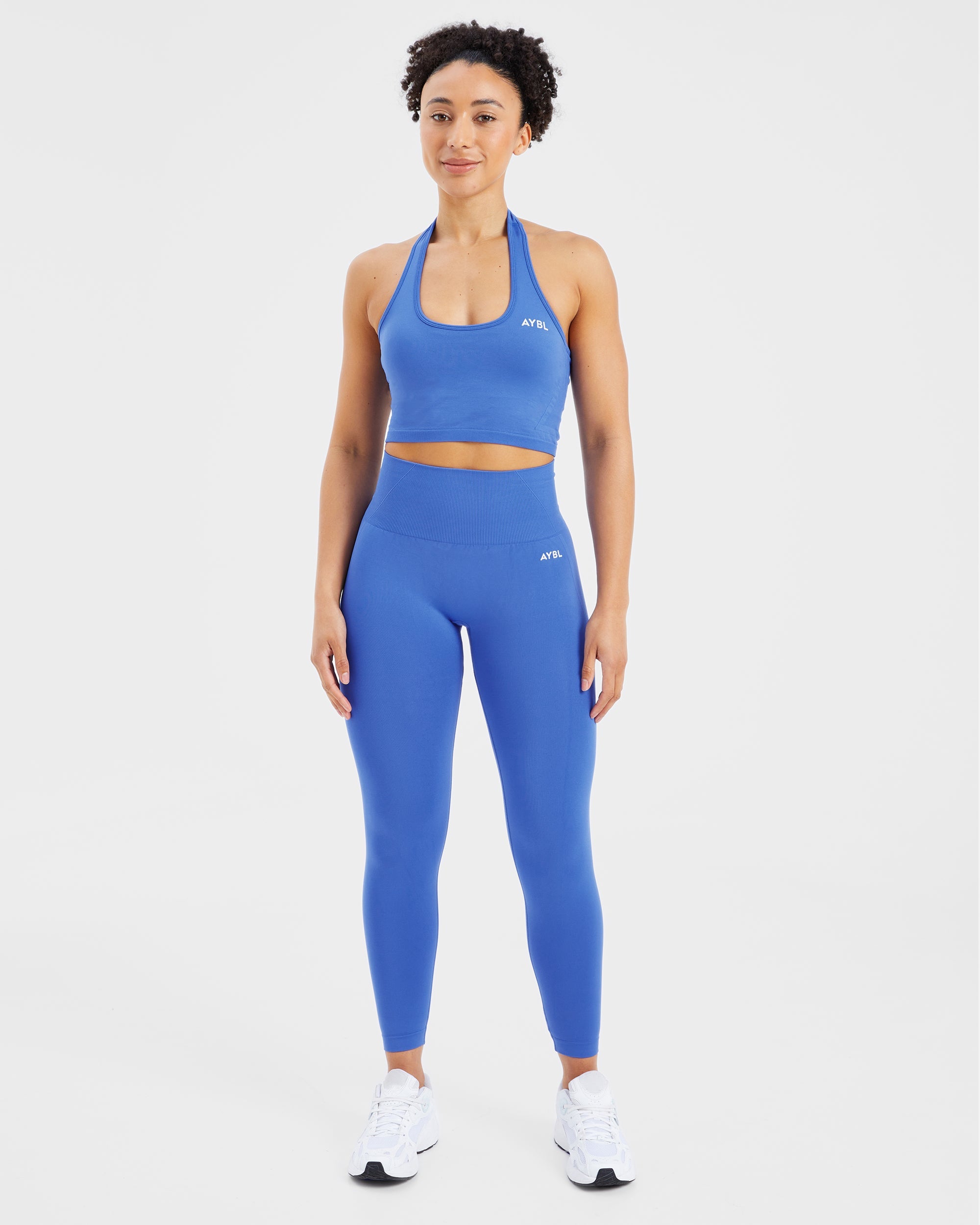 Empower Seamless Halterneck Crop Top - Cobalt