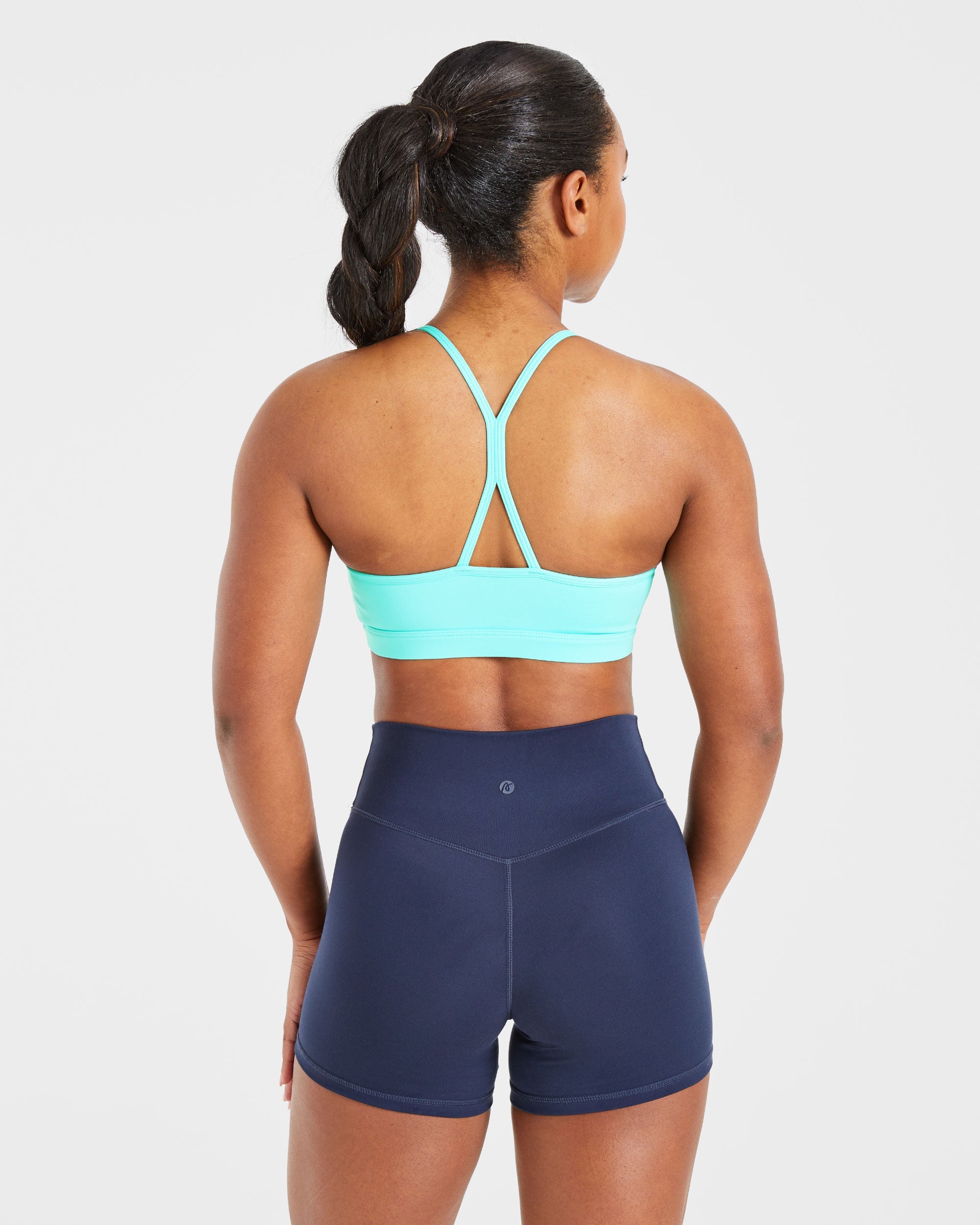Essential Ruched Sports Bra - Aqua Bleu