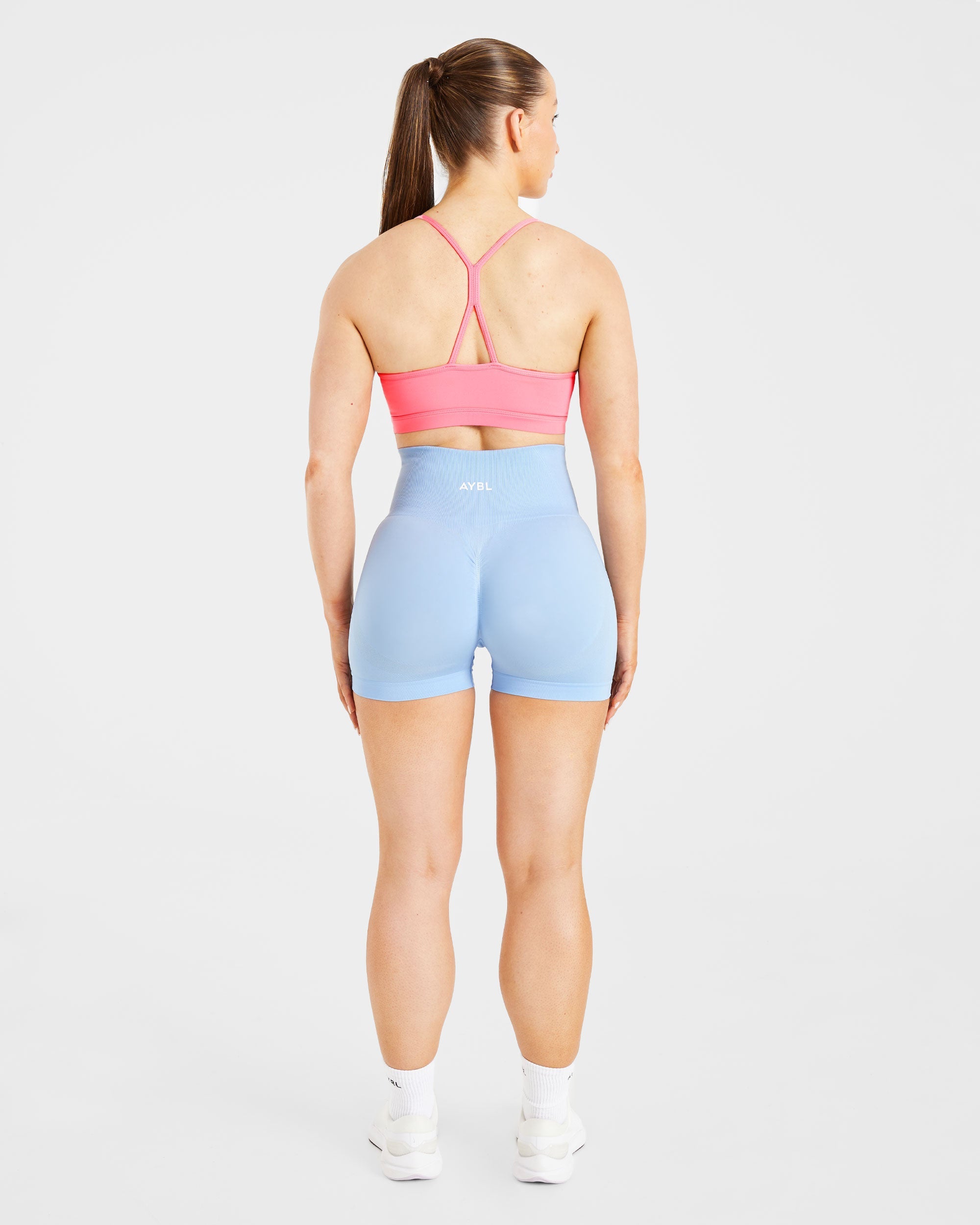 Essential Ruched Sports Bra - Coral Rose