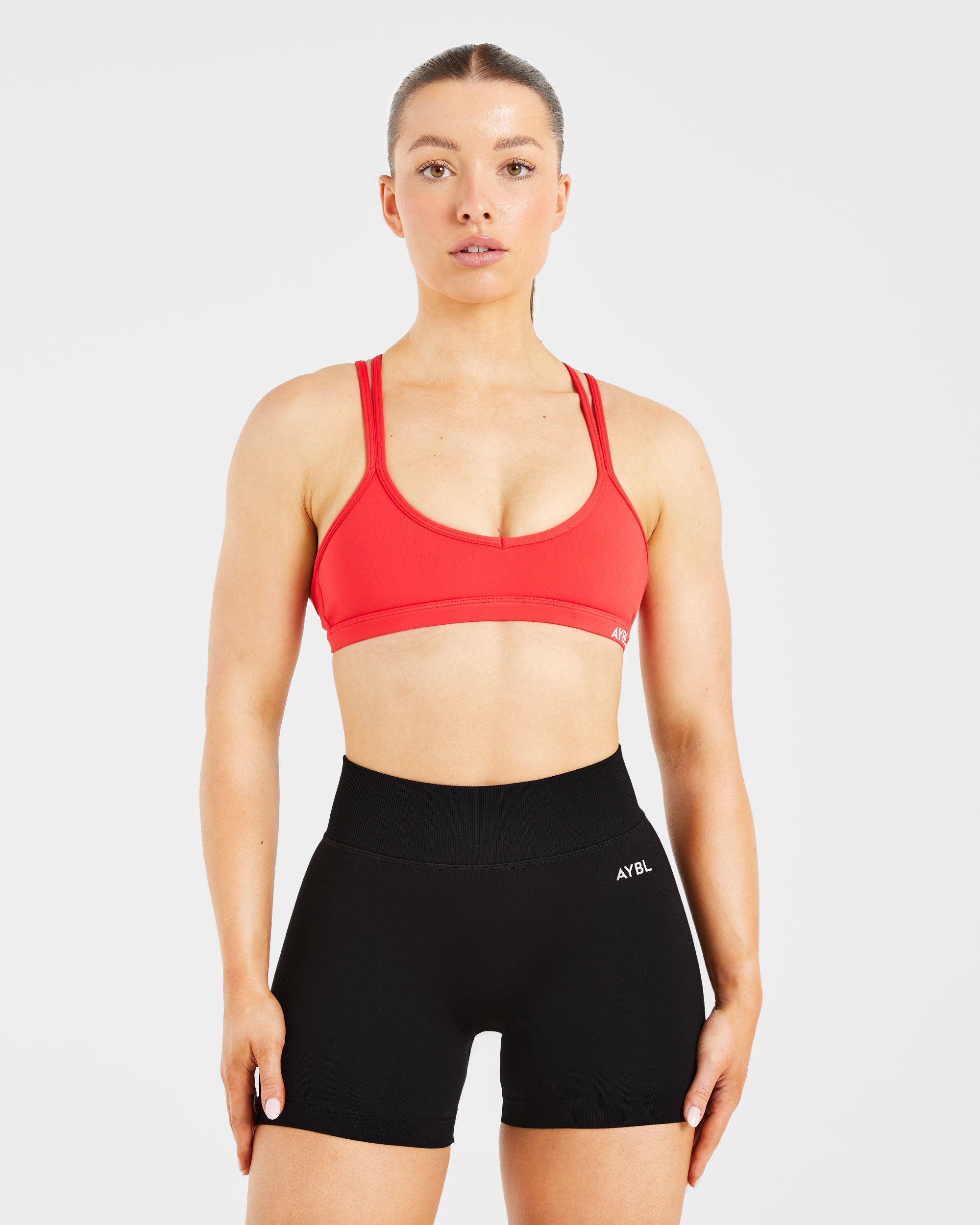Essential Strappy Sports Bra - True Rouge