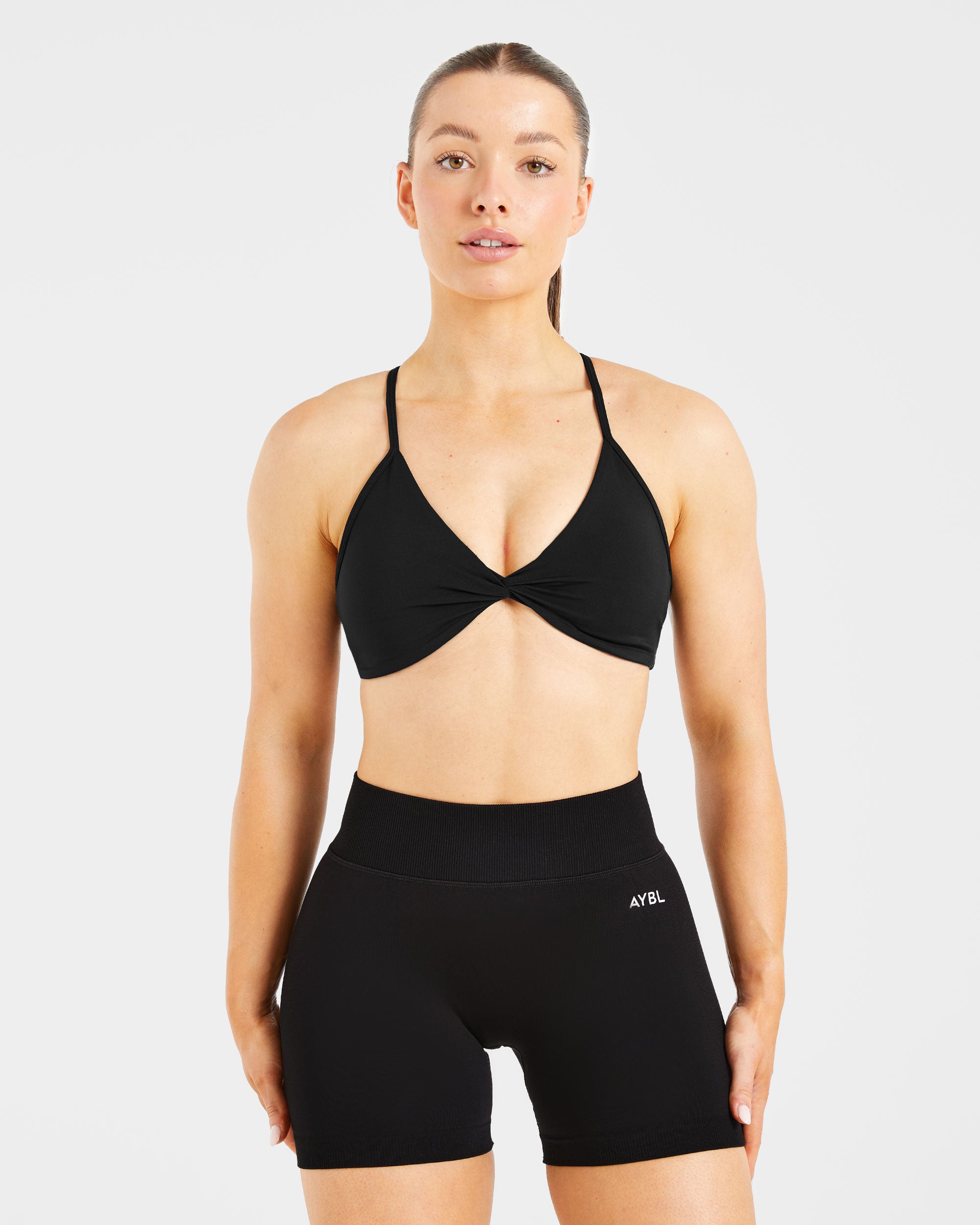 Essential Twist Crossback Sports Bra - Noir