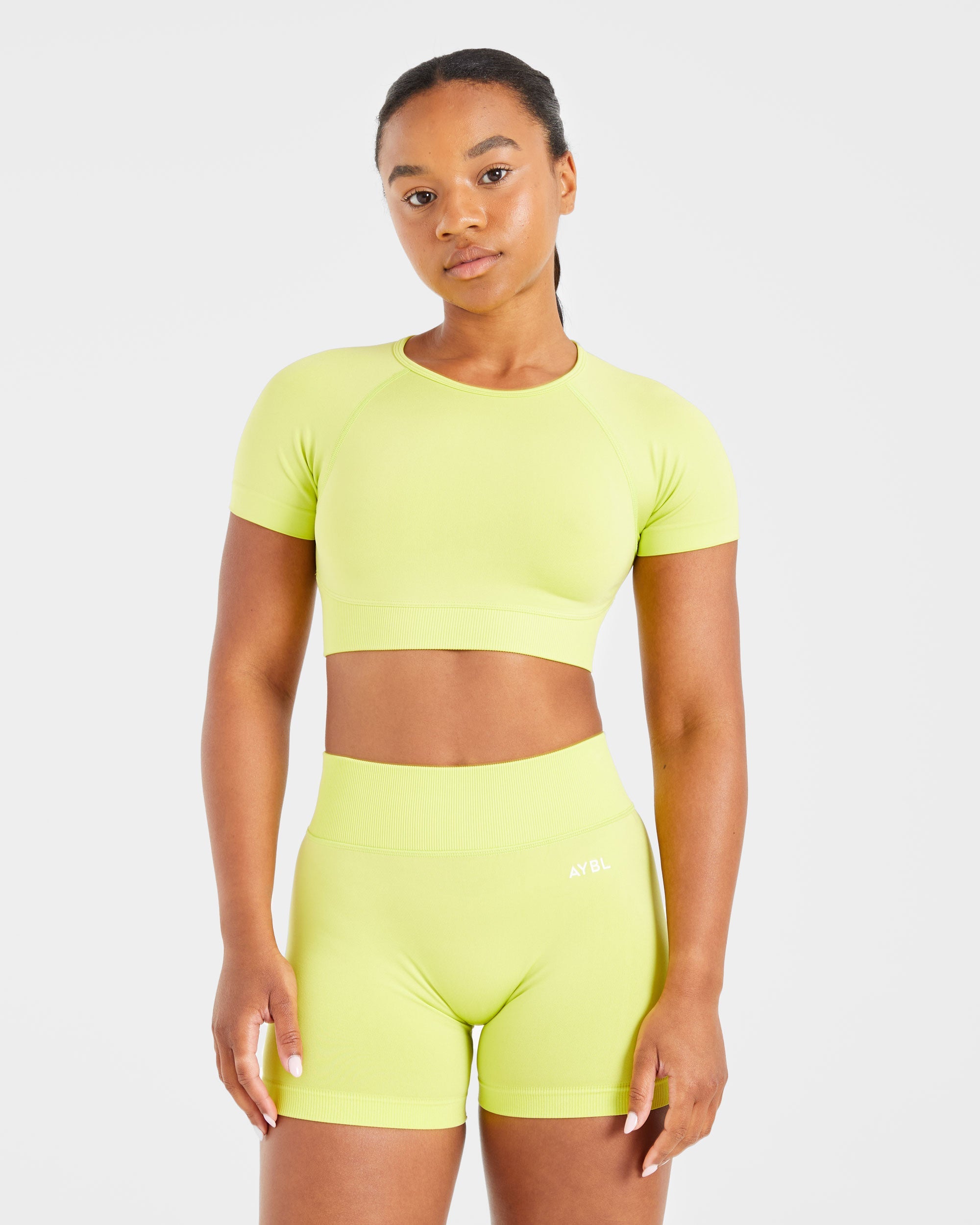 Adapt Seamless Crop Top - Lime Vert