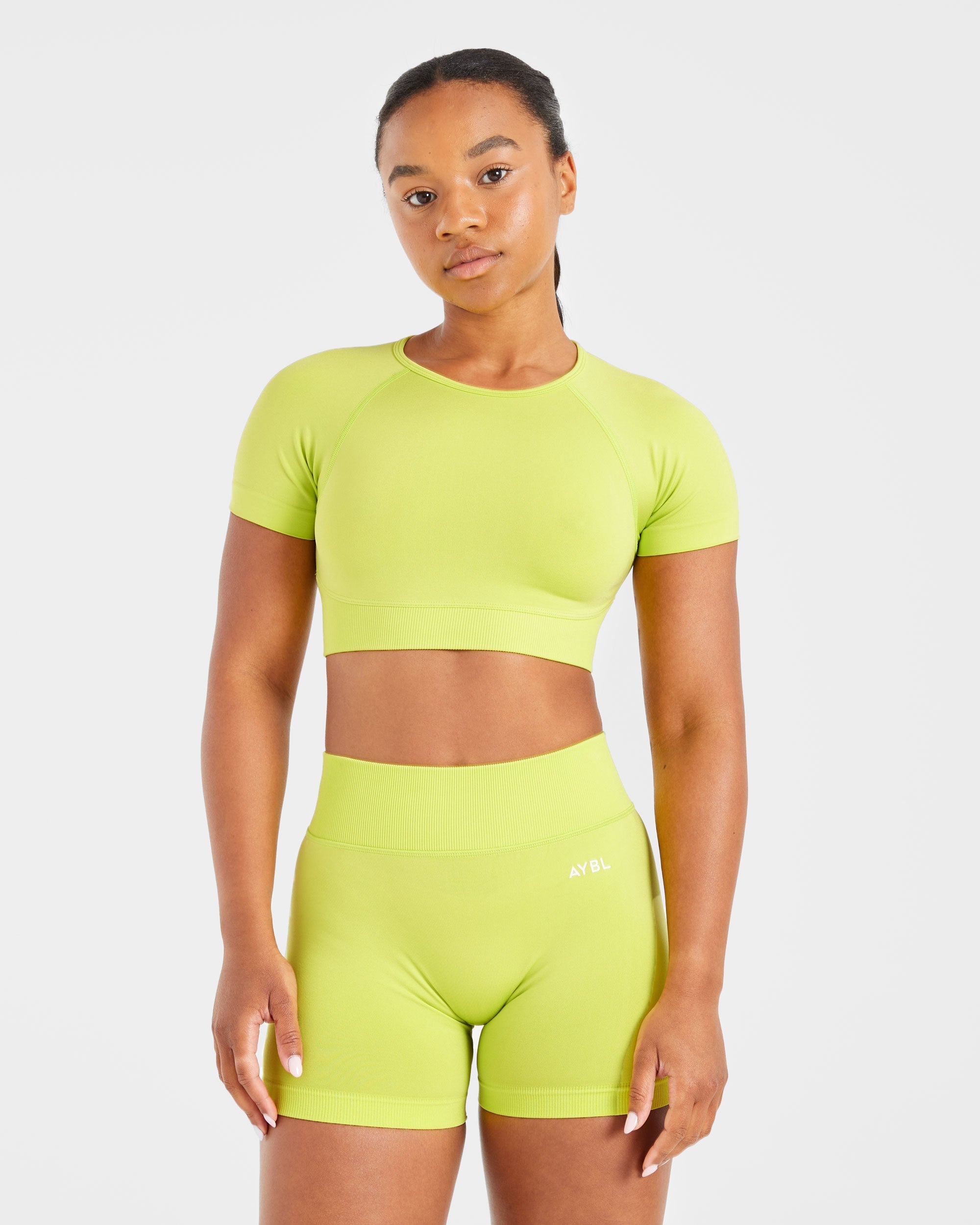 Adapt Seamless Crop Top - Lime Vert