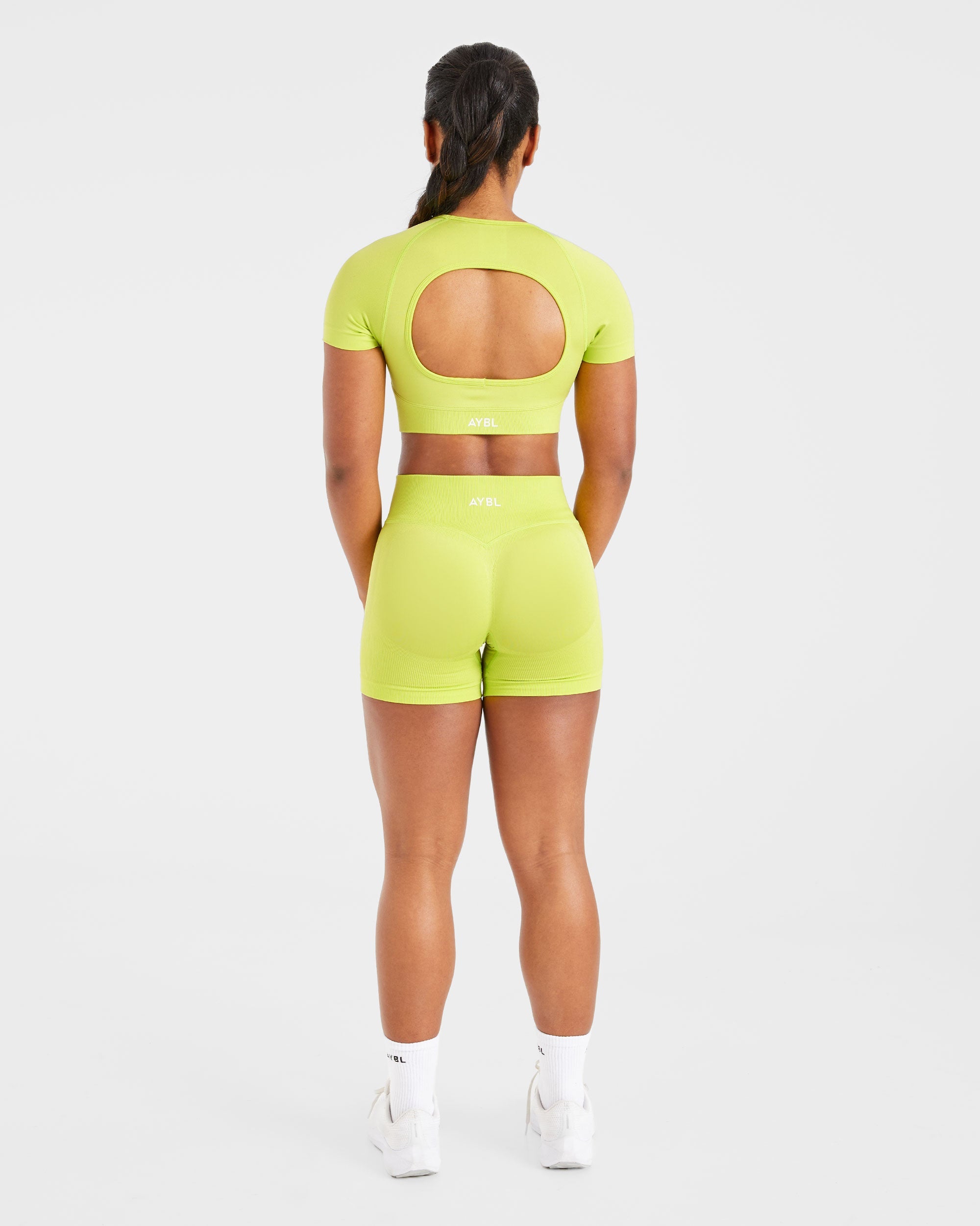 Adapt Seamless Crop Top - Lime Vert
