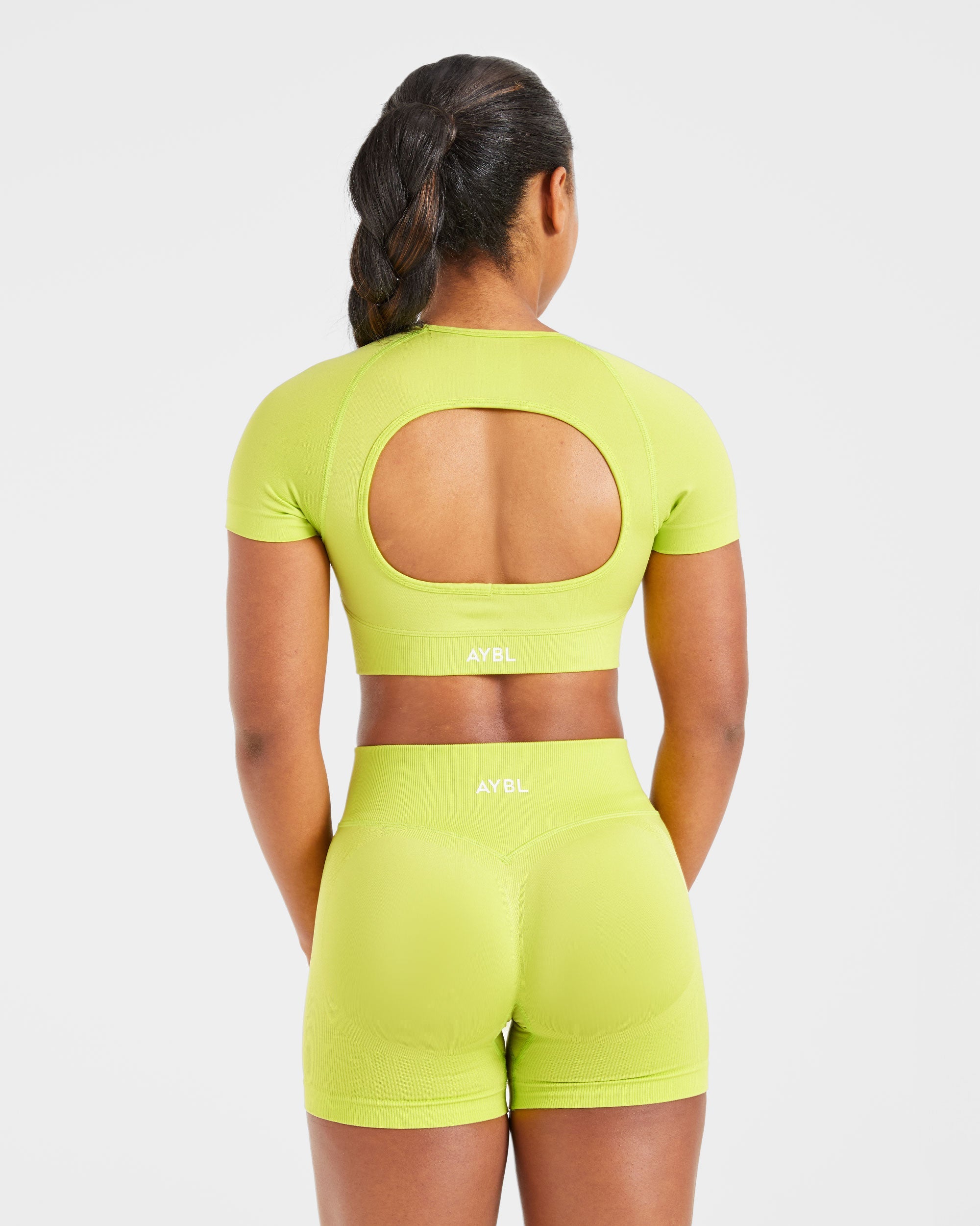 Adapt Seamless Crop Top - Lime Vert