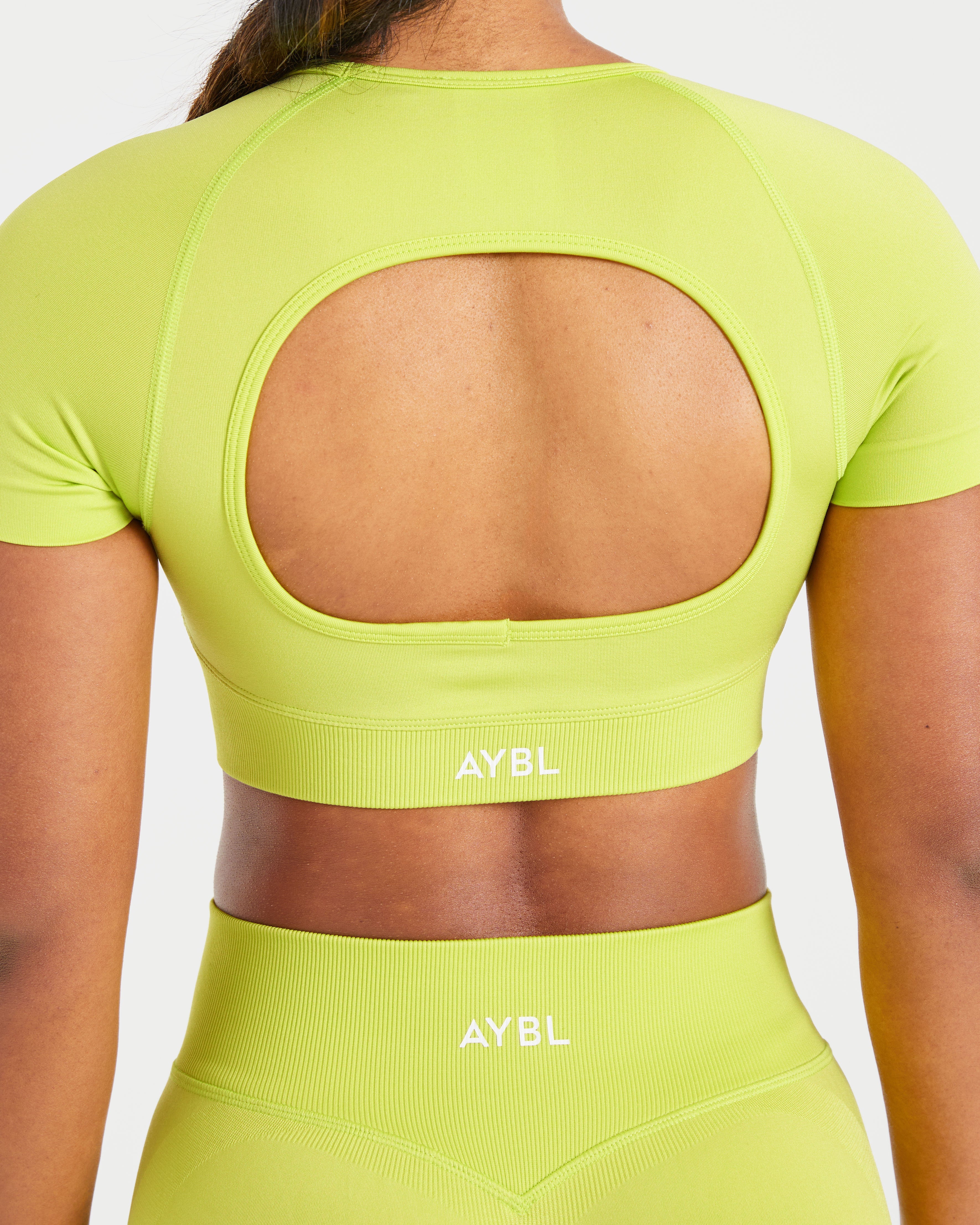 Adapt Seamless Crop Top - Lime Vert