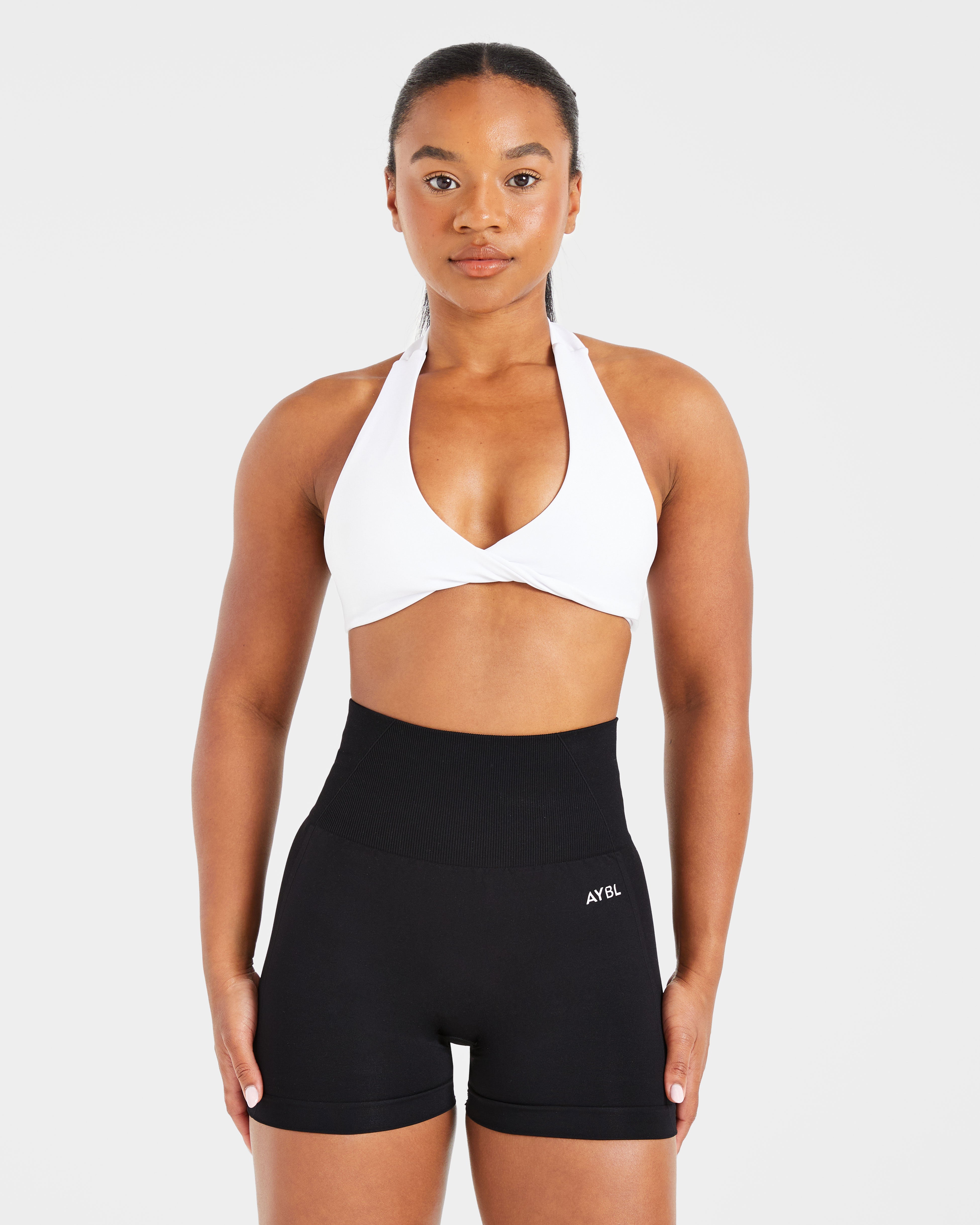 Essential Halterneck Sports Bra - Blanc