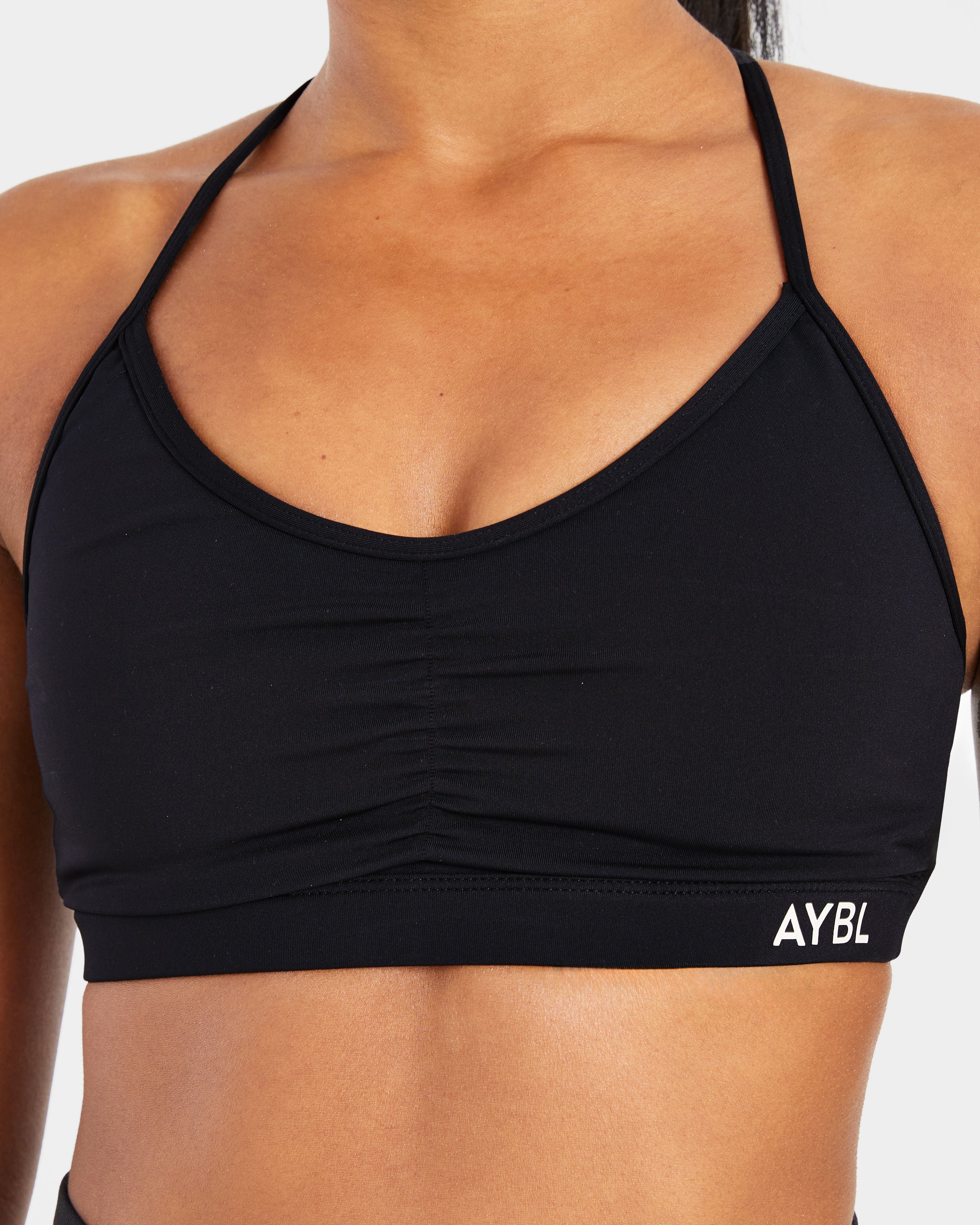 Essential Ruched Sports Bra - Noir
