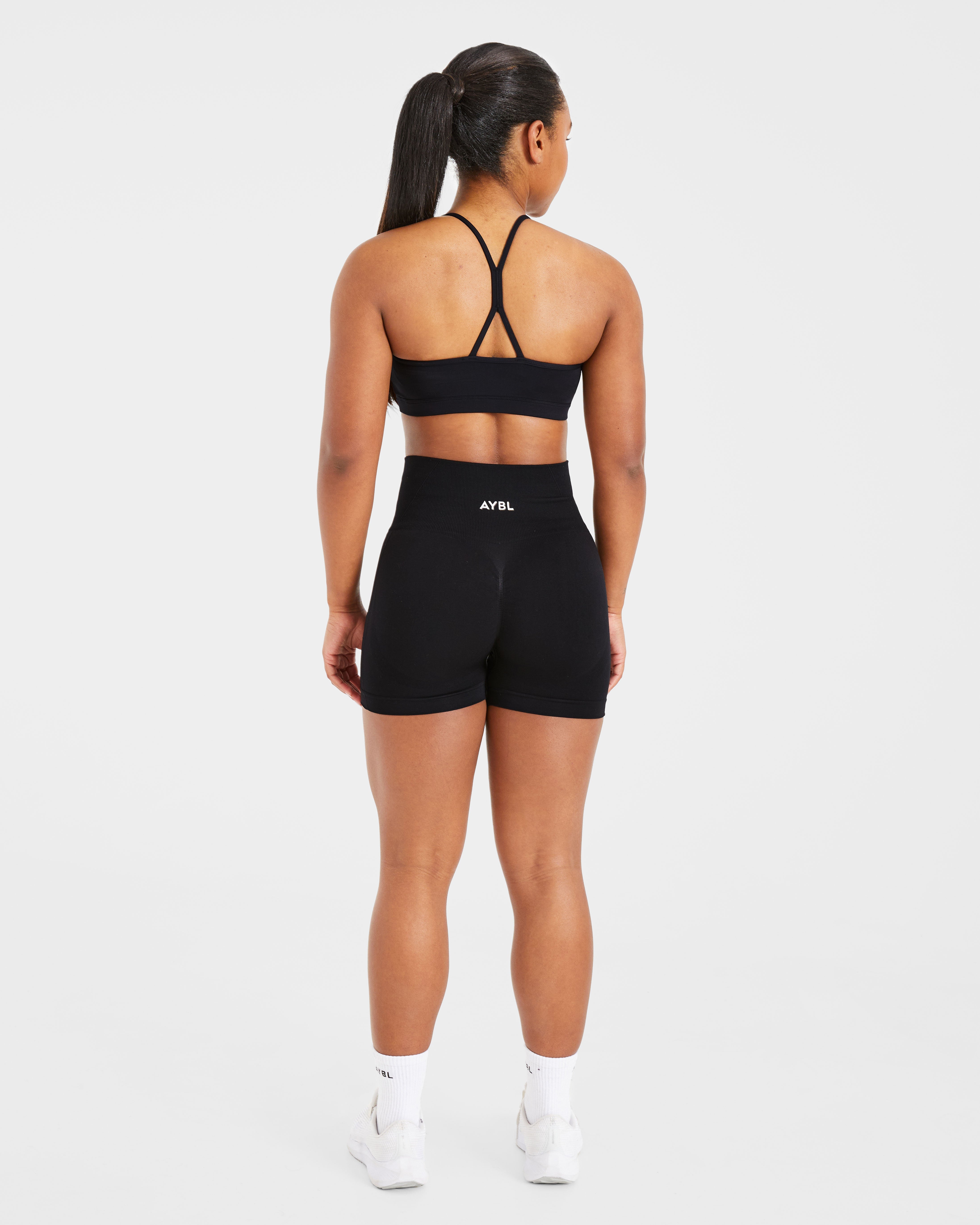 Essential Ruched Sports Bra - Noir