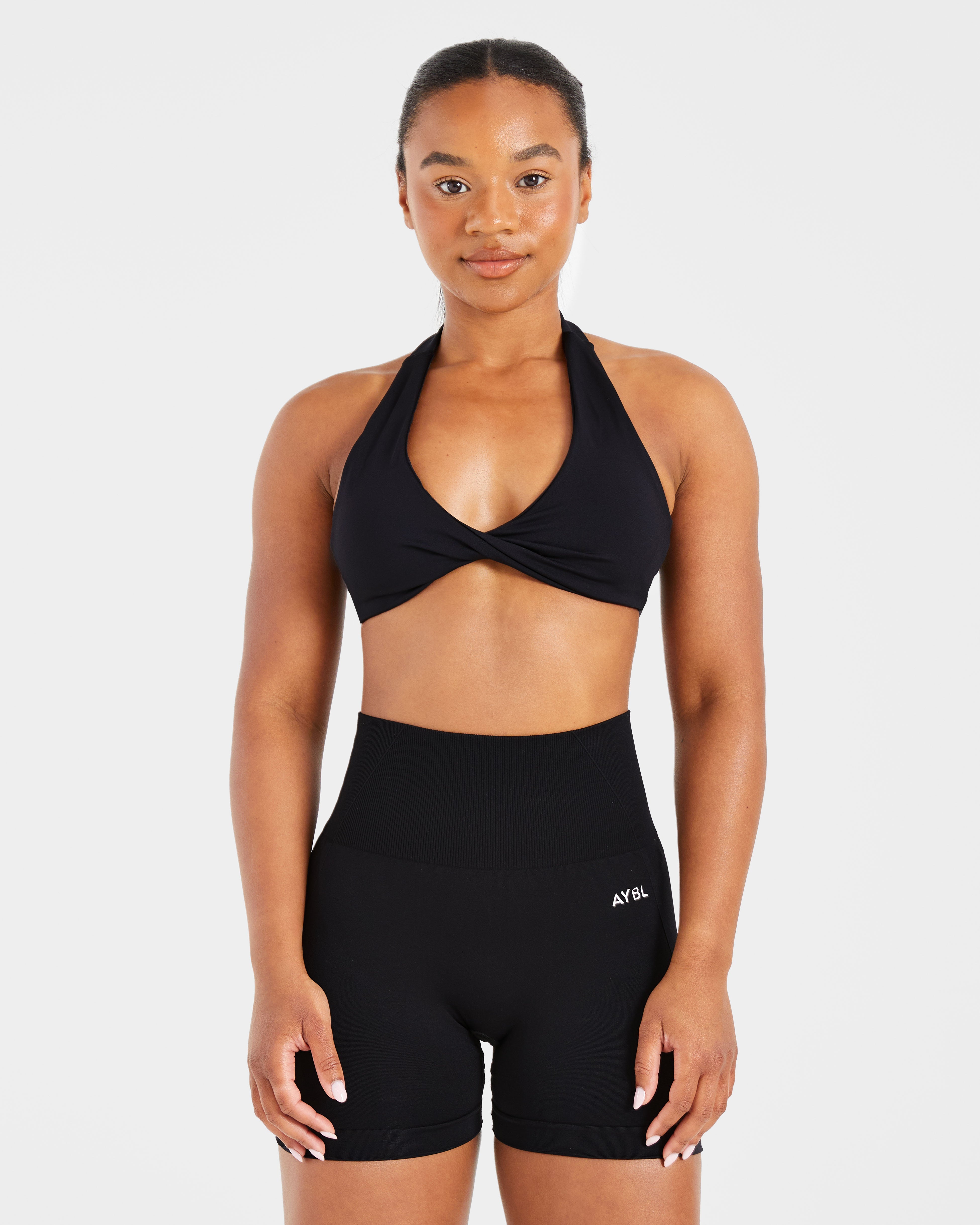 Essential Halterneck Sports Bra - Noir