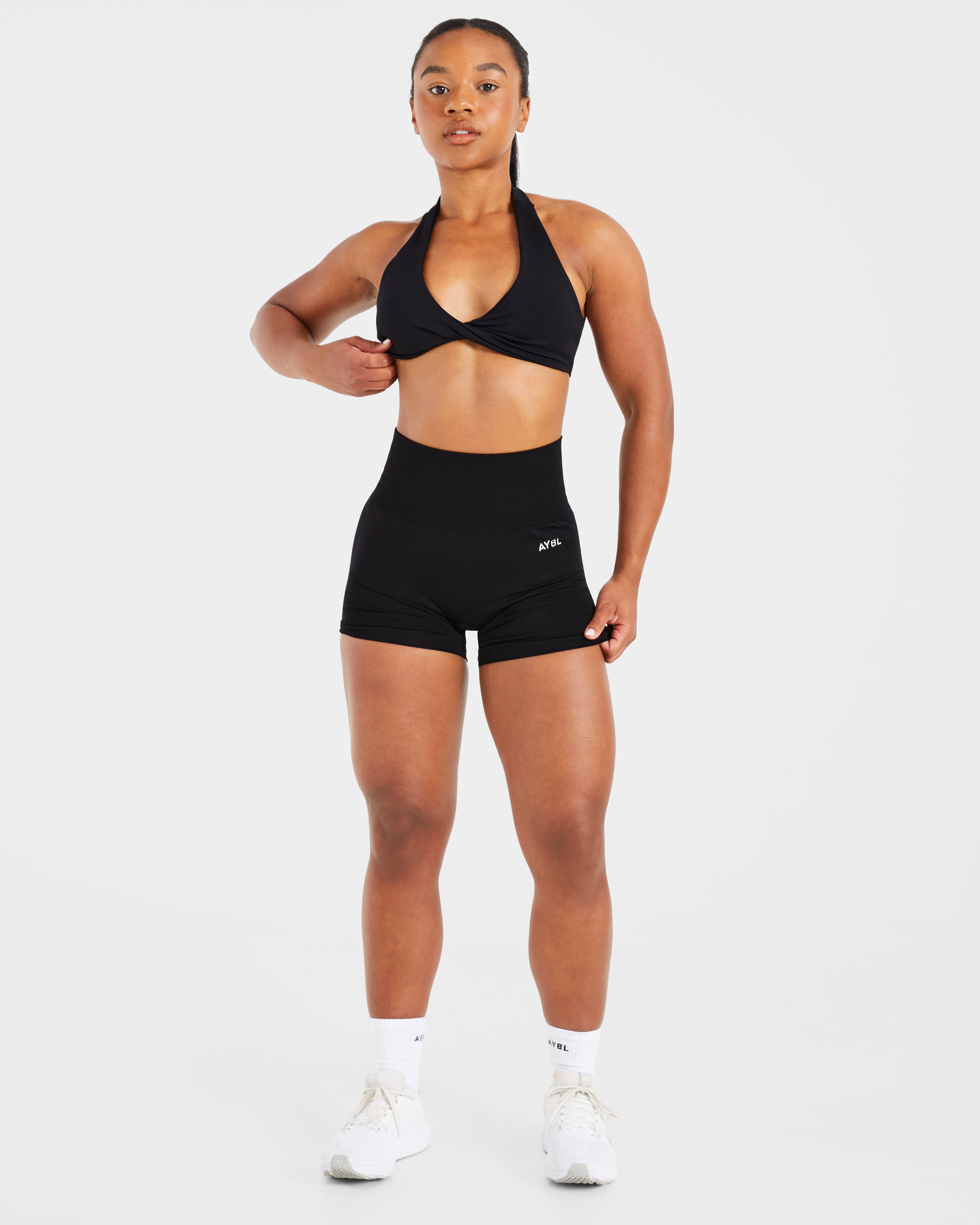 Essential Halterneck Sports Bra - Noir